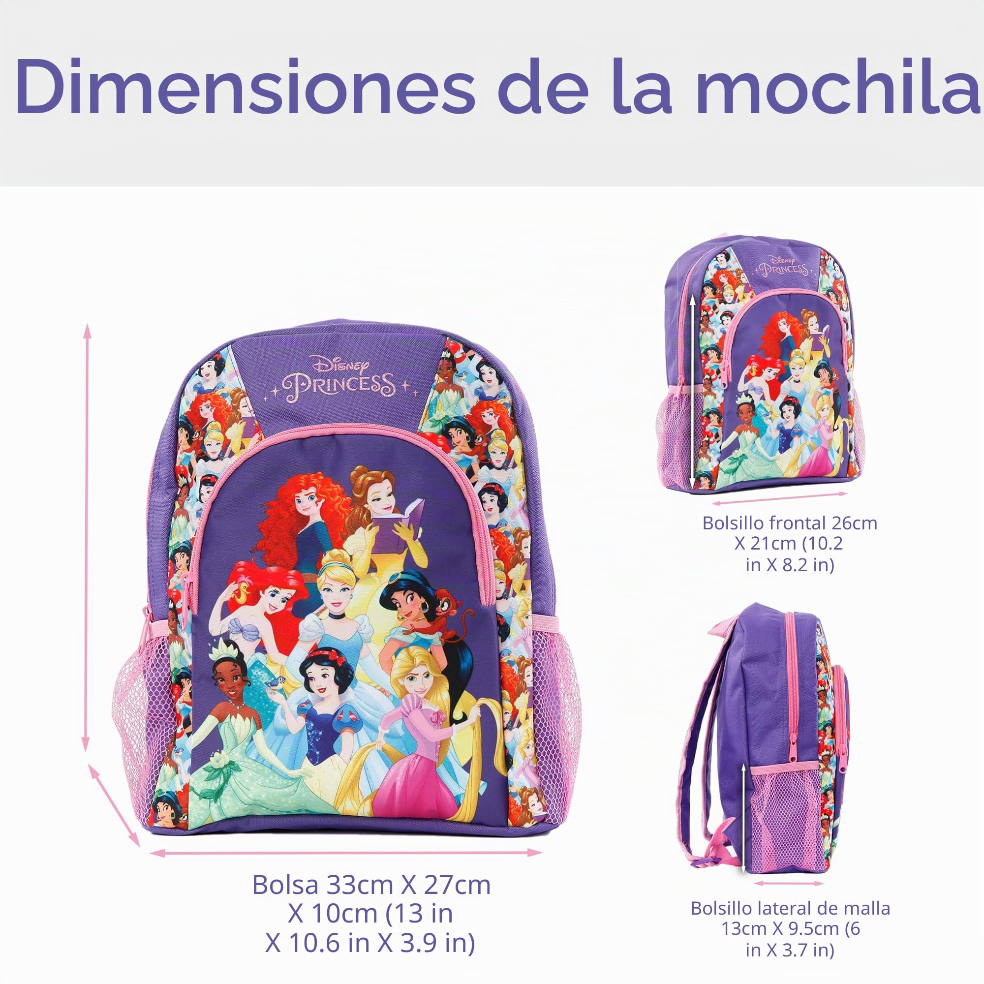 Disney Princesas Mochila Niña | Mochilas Infantiles Princesa | Bolso Escolar