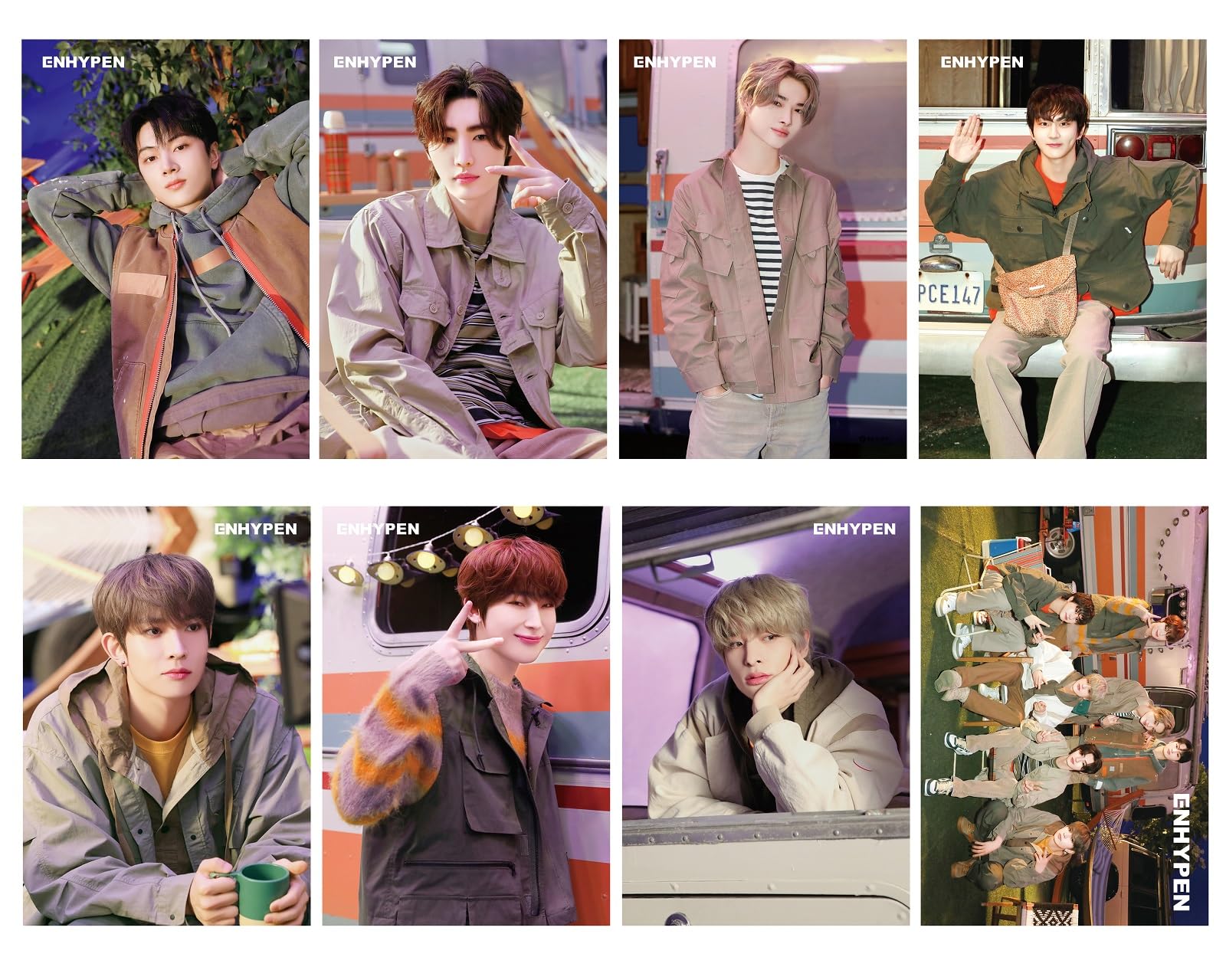 Baosai Enhypen Yellow HD Poster Wall Art Picture Prints, Pack of 8