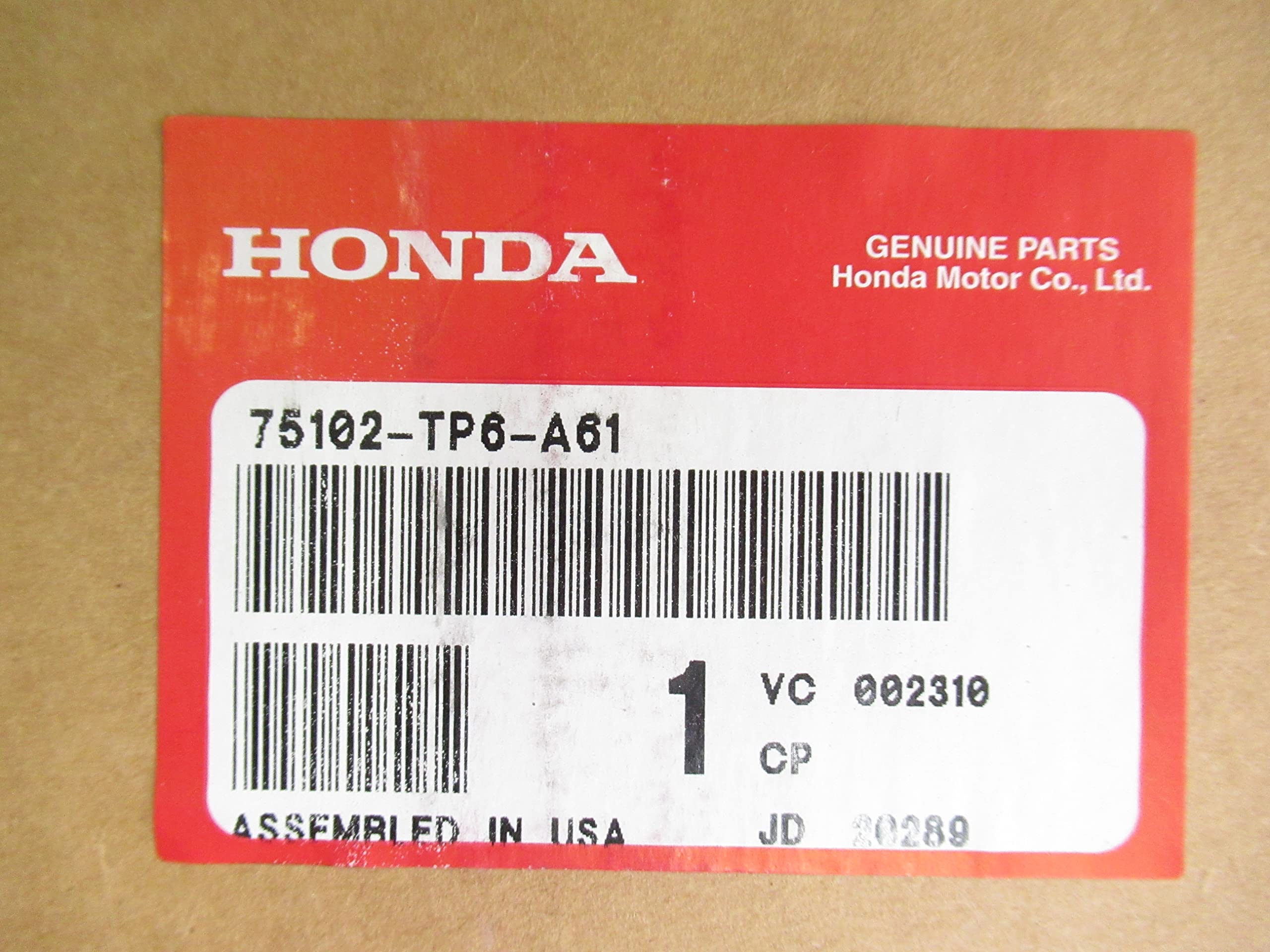 Amazon.com: Genuine Honda Parts - Molding, Fr. Grille (75102