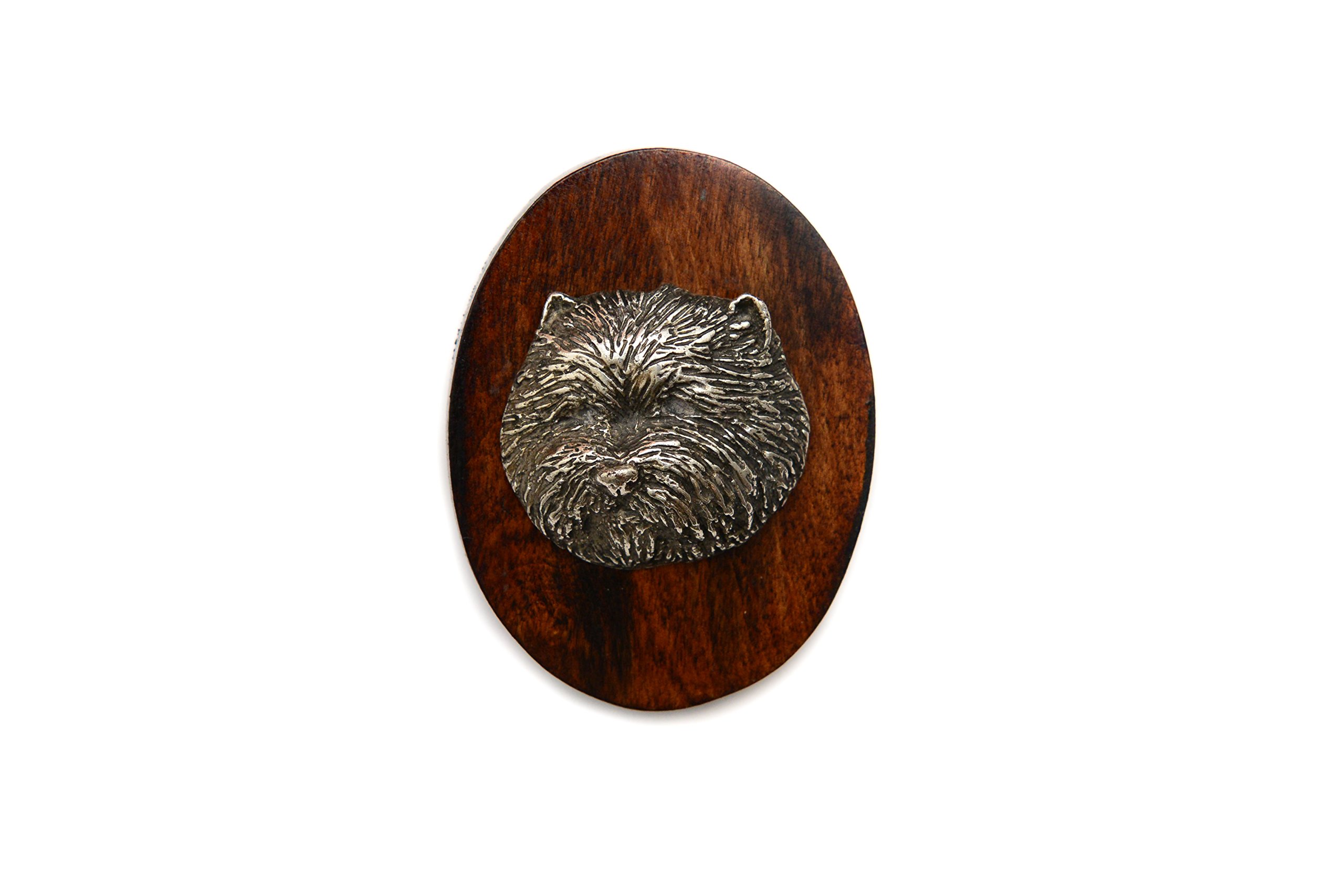Art-Dog Dog Show Ring Clip Number Holder - Brooch with Clip Dog Show Exhibit Number Holder - Handmade Dog Show Accessory – Dog Tag Clip 7x5cm – West Highland White Terrier — image 1