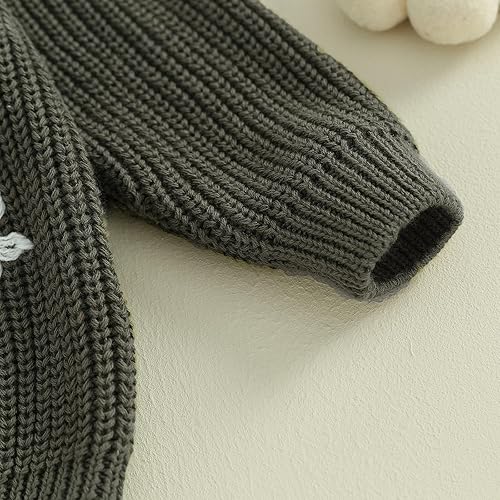 Miniatura 6 de Karwuiio - Suéter de punto para bebé, niña, niño, cuello redondo, manga larga, sudadera para otoño e invierno