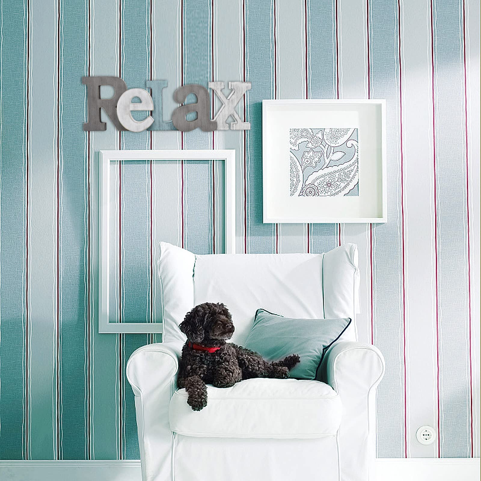 Letrero de madera para relajarse, letras de madera para colgar, rústico, independiente, para decoración de pared, letras recortadas, letreros de palabras de madera, letreros para el hogar, decoración