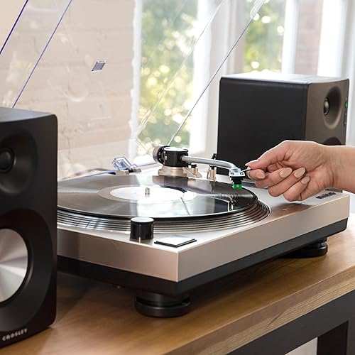 Miniatura 9 de Crosley KT100BT-CP - Sistema estéreo de tocadiscos Bluetooth con altavoces, champán