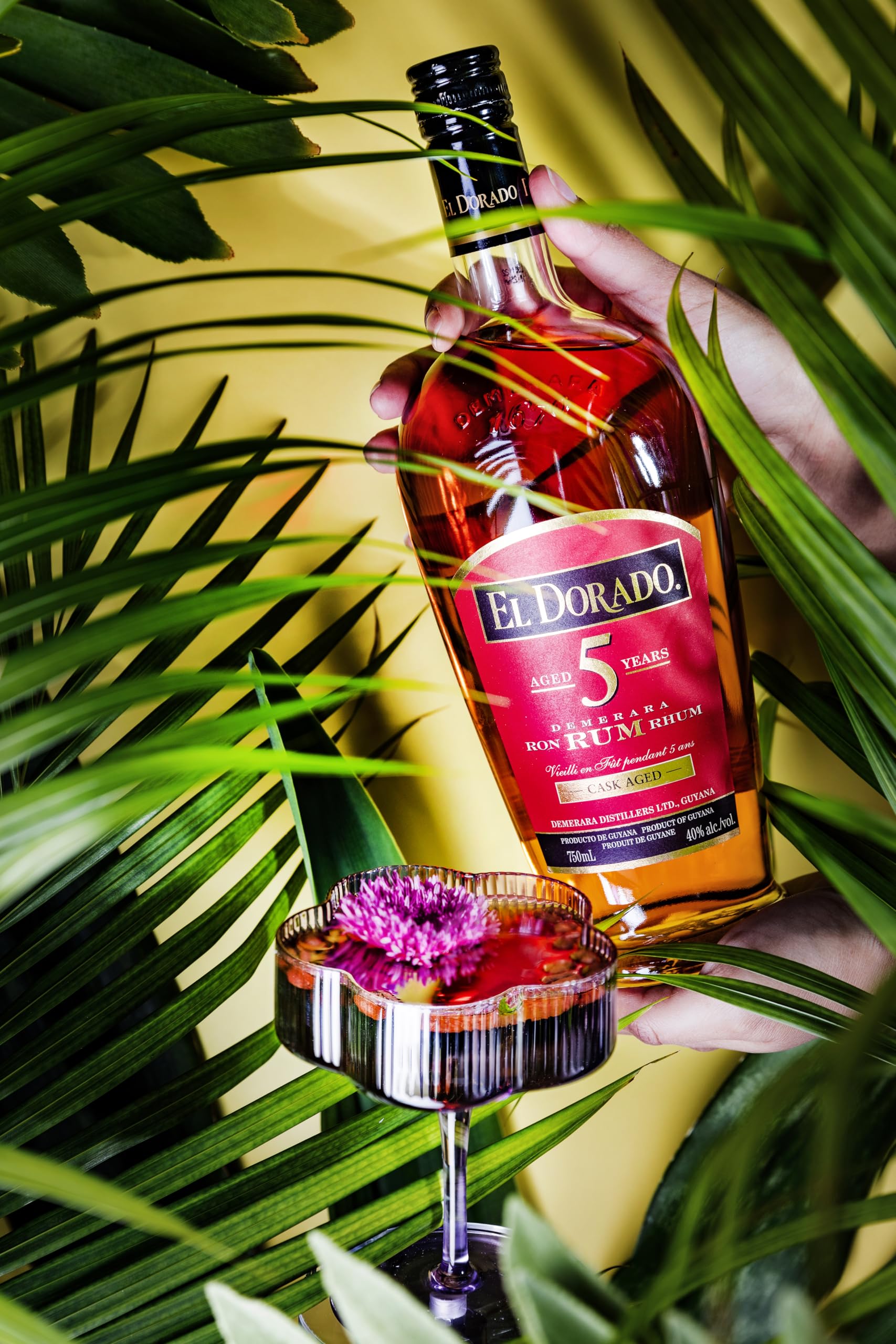 El Dorado, Rum 5 Years Old, 700 ml, Aroma di Caramello e Albicocche, Note Speziate di Caramello, Cioccolato Fondente e Zenzero, Invecchiato 5 anni in Guyana in Botti exBourbon, Idea Regalo, 40% Vol.