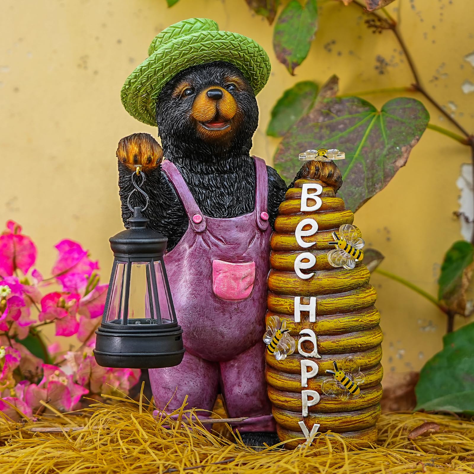 置物 after do be noon Amazon.com: Joint Honglin Solar Adorable Bear Garden Statue with