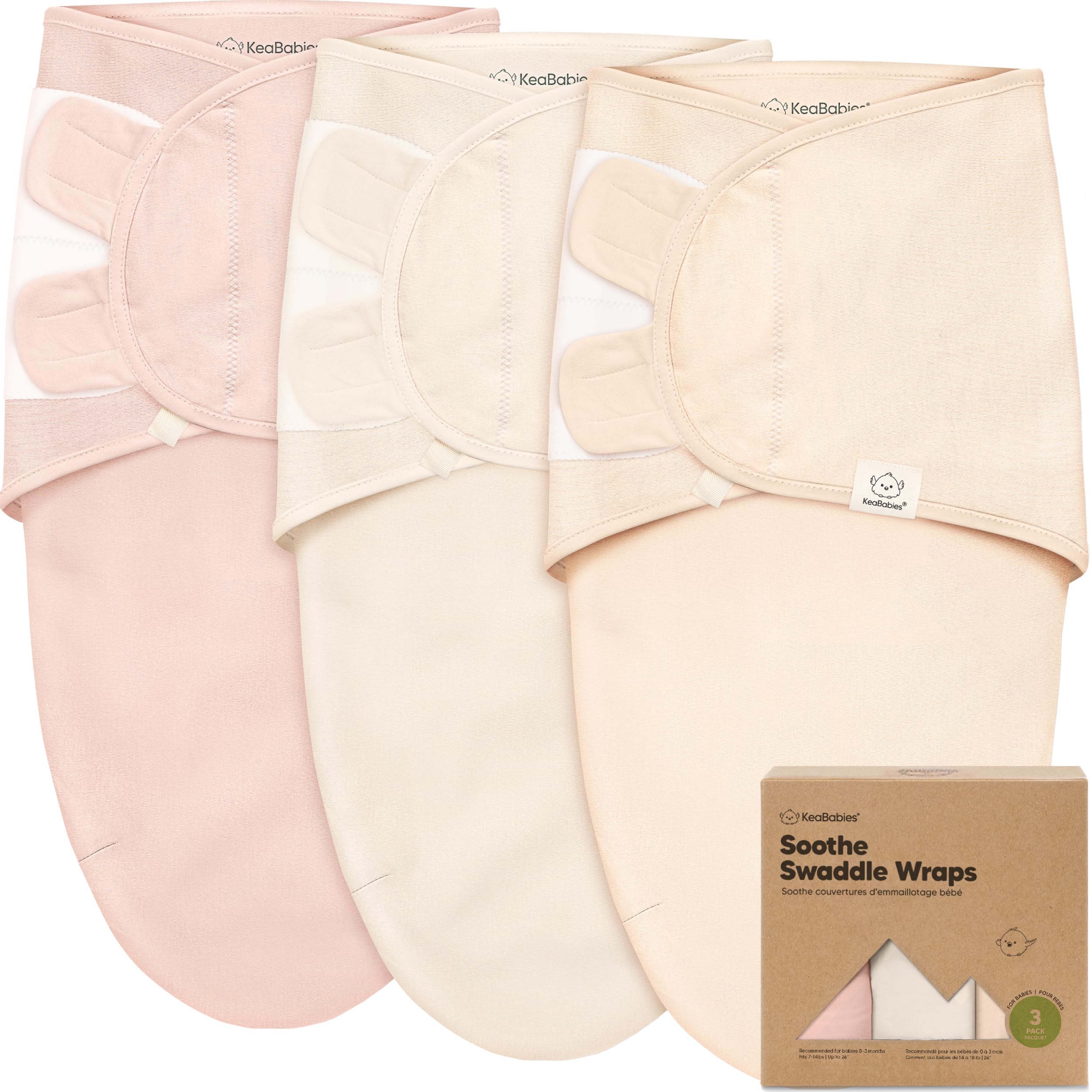 3-Pack Organic Baby Swaddle Sleep Sacks - Newborn Swaddle Sack - Ergonomic Baby Swaddles 0-3 Months - Baby Sleep Sack - Baby Swaddle Blanket Wrap - Baby Swaddle Sack - Baby Swaddle Wrap (Angelic)