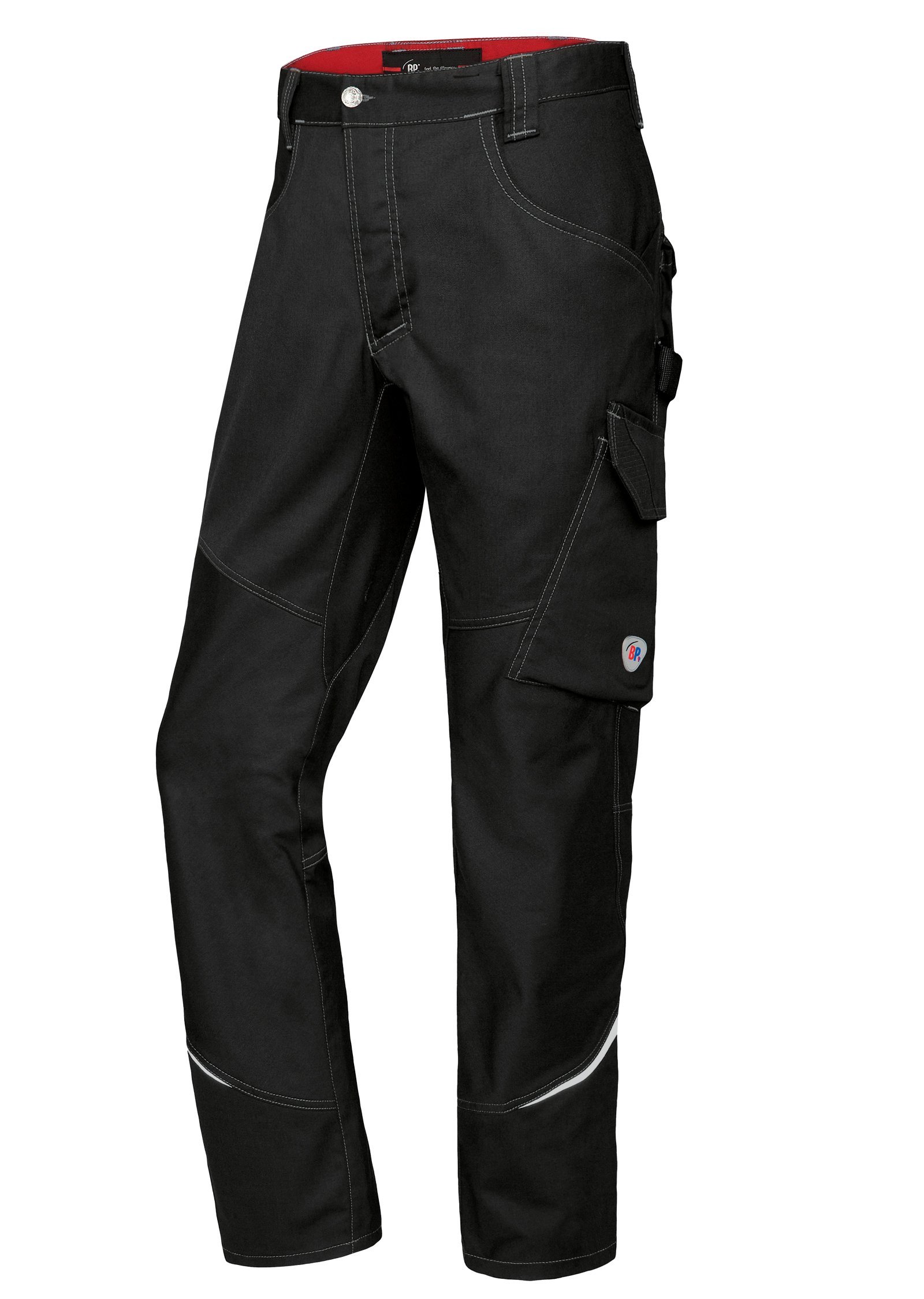 BP 1980-570-32 Schmale Arbeitshose - Schlanke Silhouette - Stretchmaterial - Elastischer Rücken - Ergonomischer Schnitt - 65% Polyester, 35% Baumwolle - Lange Passform - Größe: 50l - Farbe: schwarz