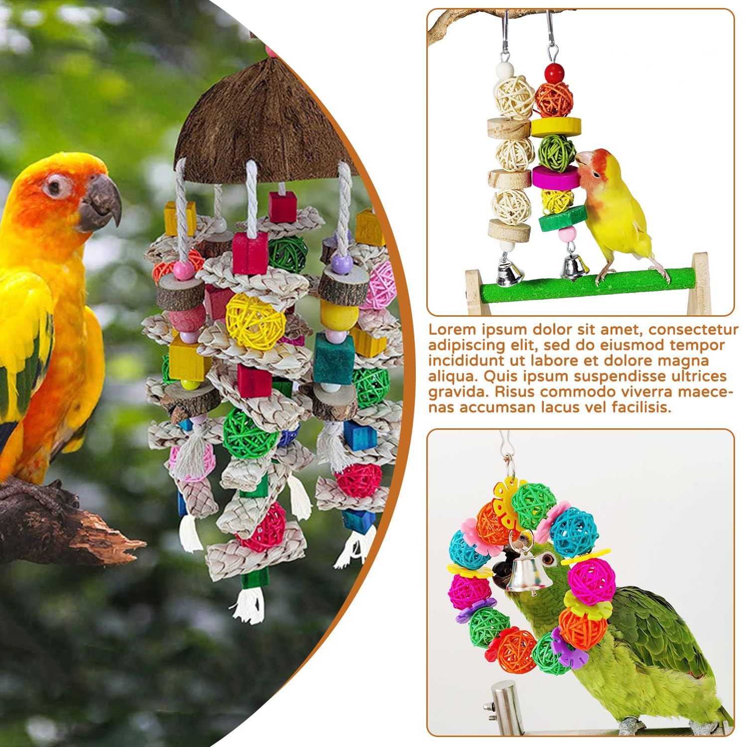 Ervoxo 40 bolas de ratán para pájaros, bolas de mimbre, bolas de ratán, juguetes para masticar, juguetes para masticar pájaros, coloridas bolas de ratán, juguete para loro, juguete para loros — view 4