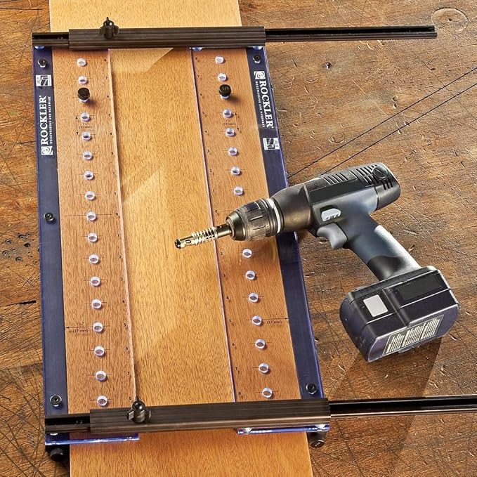Rockler Drill Jig for Straight Holes SelfCentering Shelf Jig Kit