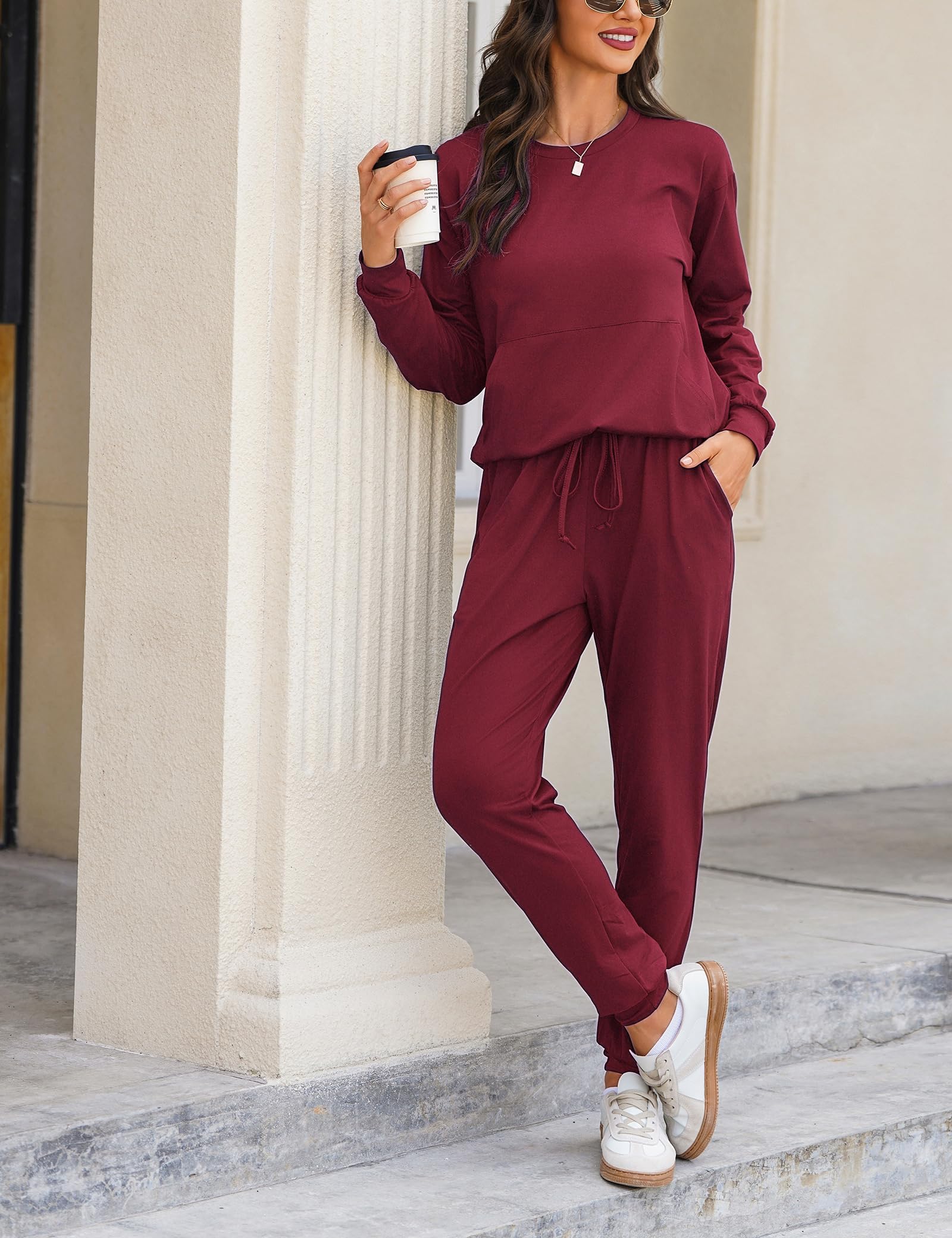 Irevial Sportivo Donna Completo,Completi Sportivi Donna Due Pezzi, Tuta Donna Sportiva Estiva, T-Shirt & Pantaloni Casual, Elegante Tuta Donna Ginnastica per Jogging, Training, Casa, Fitness