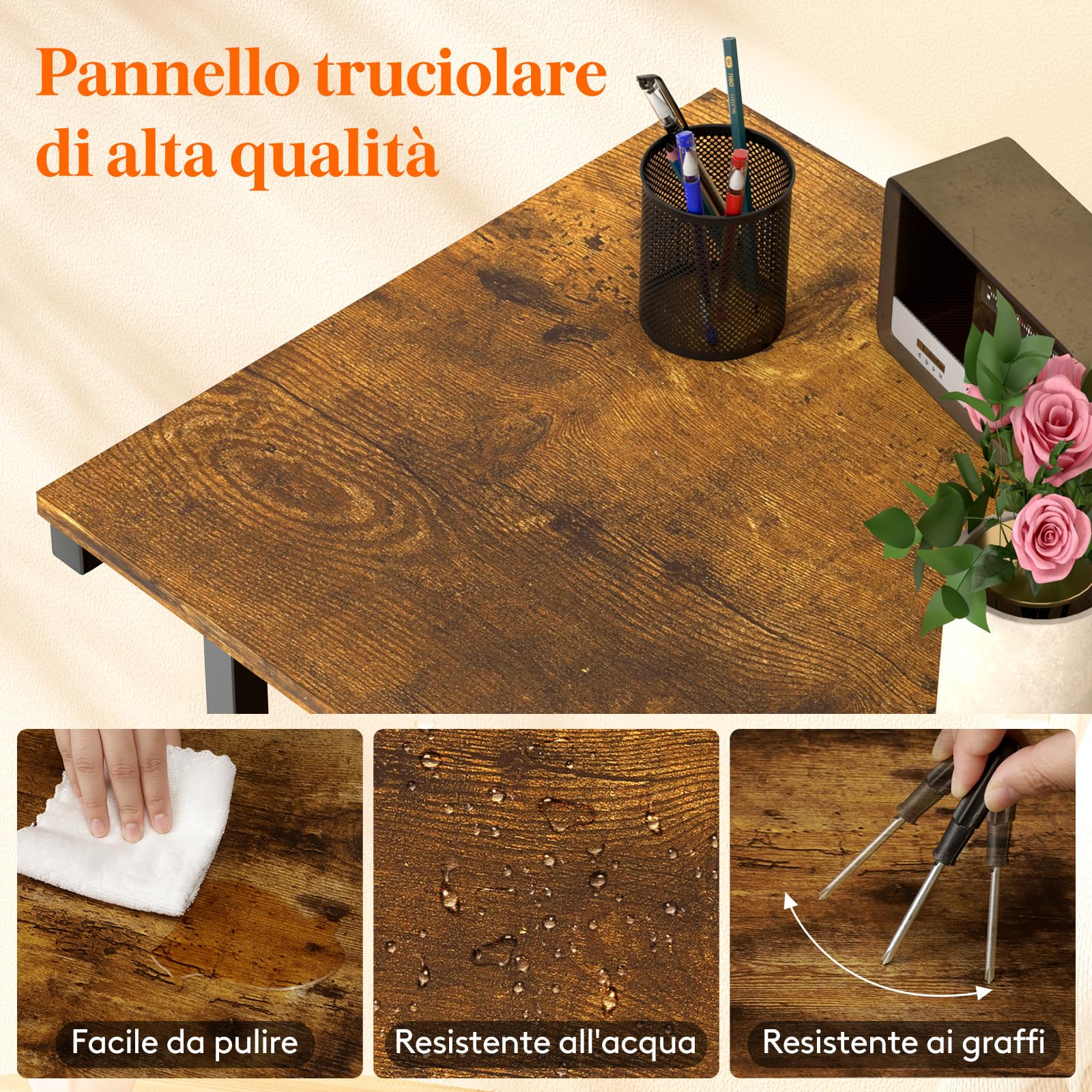 Lifewit Carrello per Stampante 4 Livelli con Ruote e Ripiano Regolabile, Supporto per Stampante per Ufficio Domestico, Carrello per Distruggi Documenti, Scanner, Marrone Rustico, 53x40x112cm
