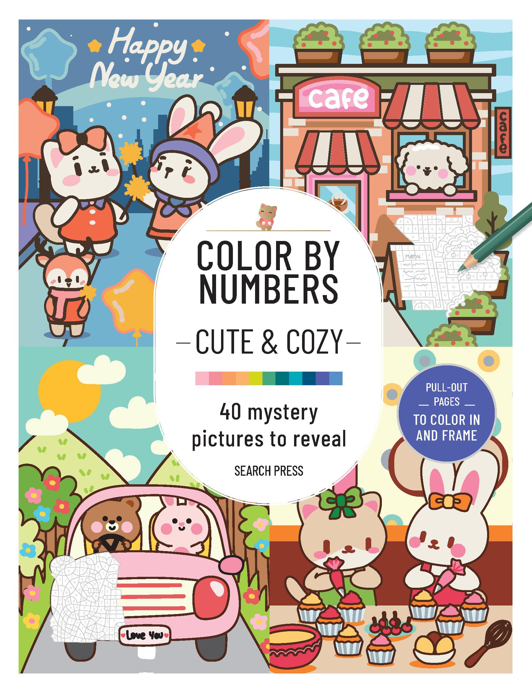 Color by Numbers: Cute & Cozy: 40 mystery pictures to reveal