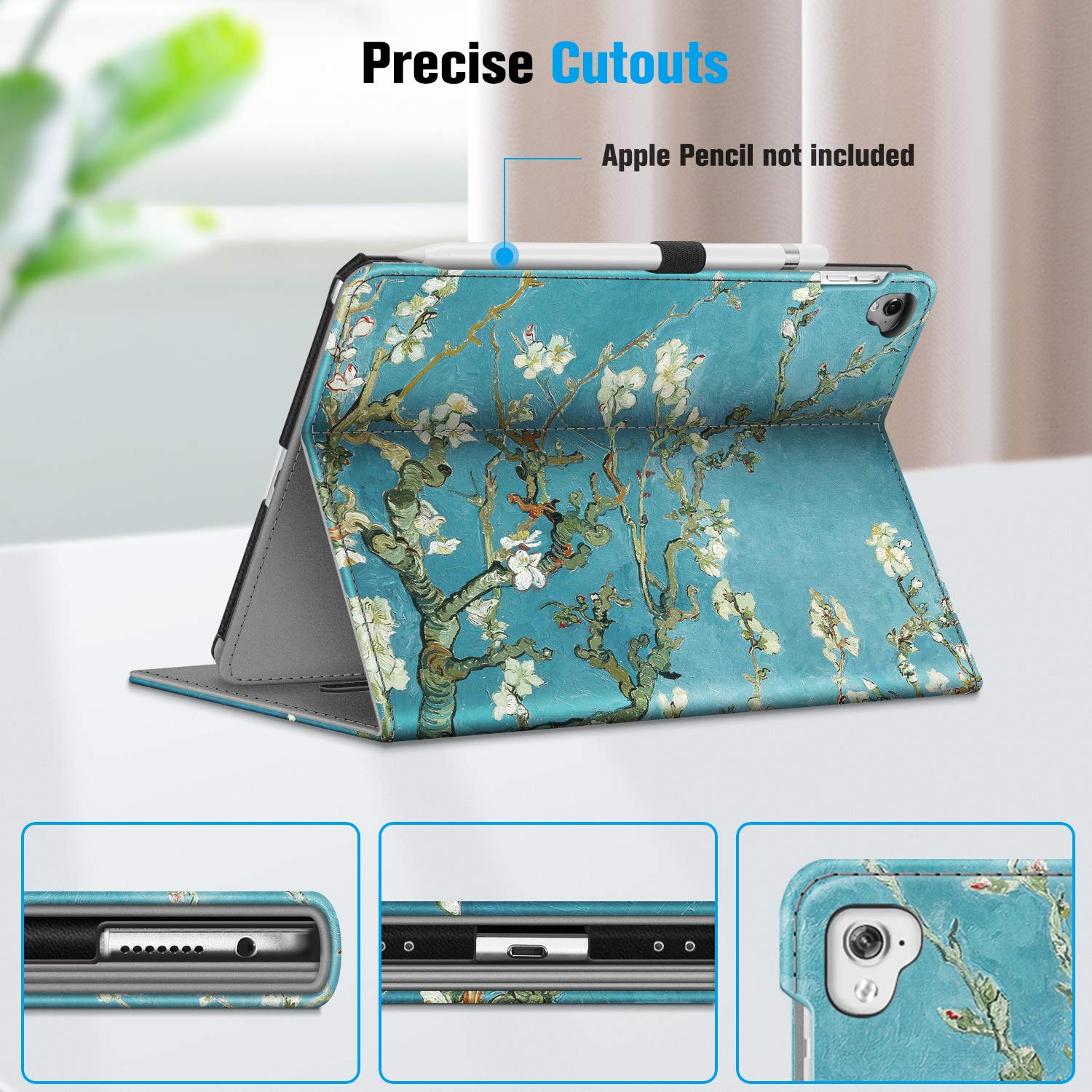 Case For IPad 5/6/Pro 9.7 2016/2017/2018 With Card Slots, Pencil Holder, Kickstand Cover And Auto Sleep Wake Cover For IPad 5/6/Pro 9.7 2016/2017/2018,Darkgreen - View #6