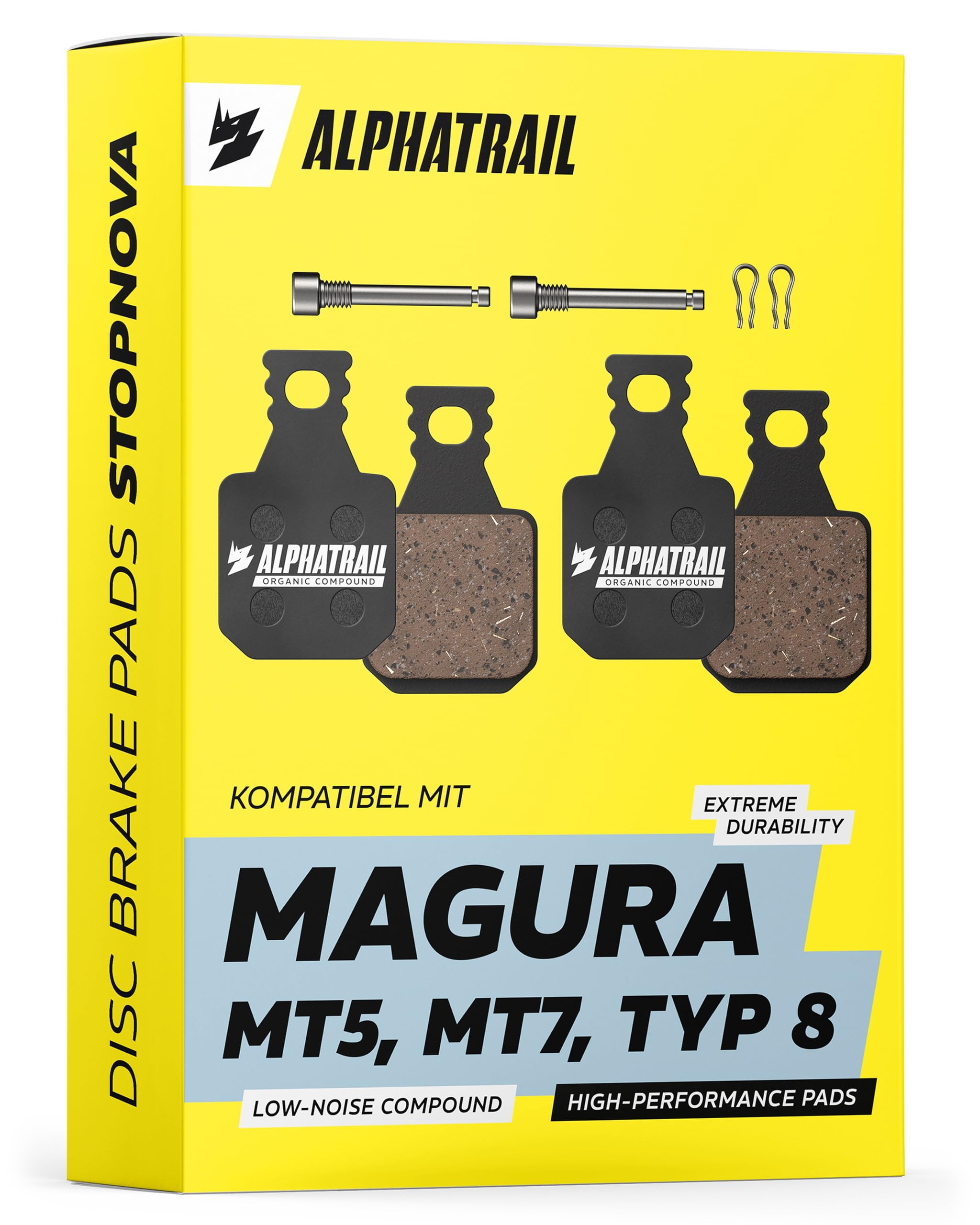 Alphatrail Brake Pads for Magura Type 8 | MT5 MT7 MT5e MT7 Pro Raceline | quiet braking & controlled bite | Organic Disc Pads MTB E-Bike | StopNova-image-4