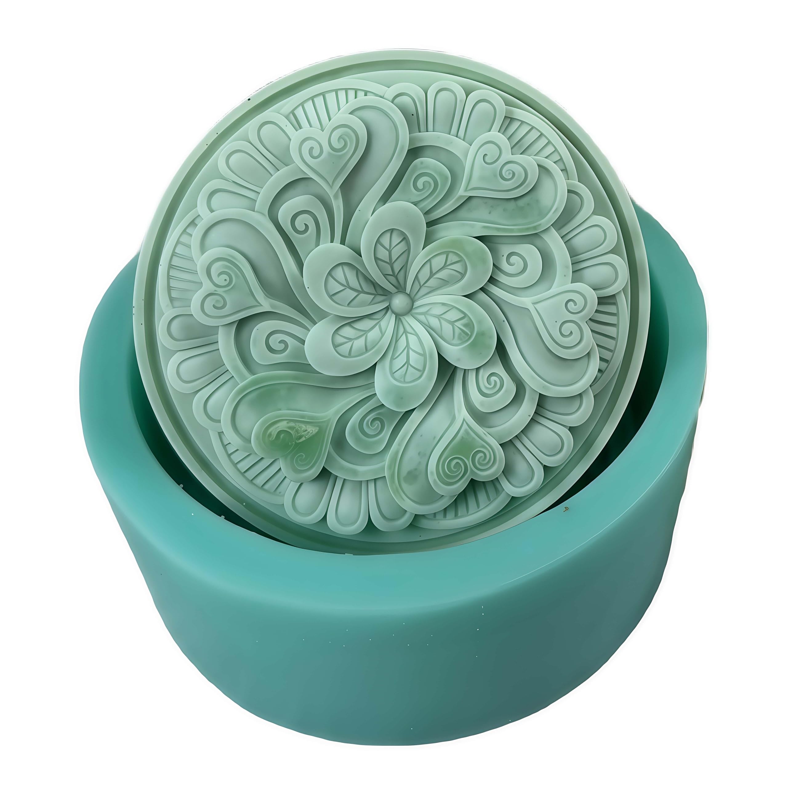 Molde de jabón de plumas de pavo real, moldes redondos de silicona para jabón natural, cera perfumada, pastel, molde difusor de yeso aromático