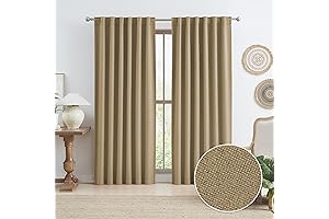 Farmhouse Burlap Textured Blackout Curtains