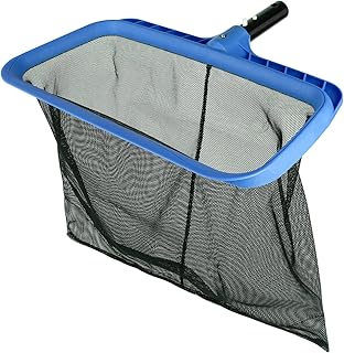 Professional Luxury Pool Skimmer/Pool Cleaner, Pool Leaf Net & Heavy Duty Reinforced Swimming Pool Deep-Bag Rake Net ,Fine Mesh Net, for Outdoor & Indoor Swimming Pools ,Hot Tub and Spas (Blue)