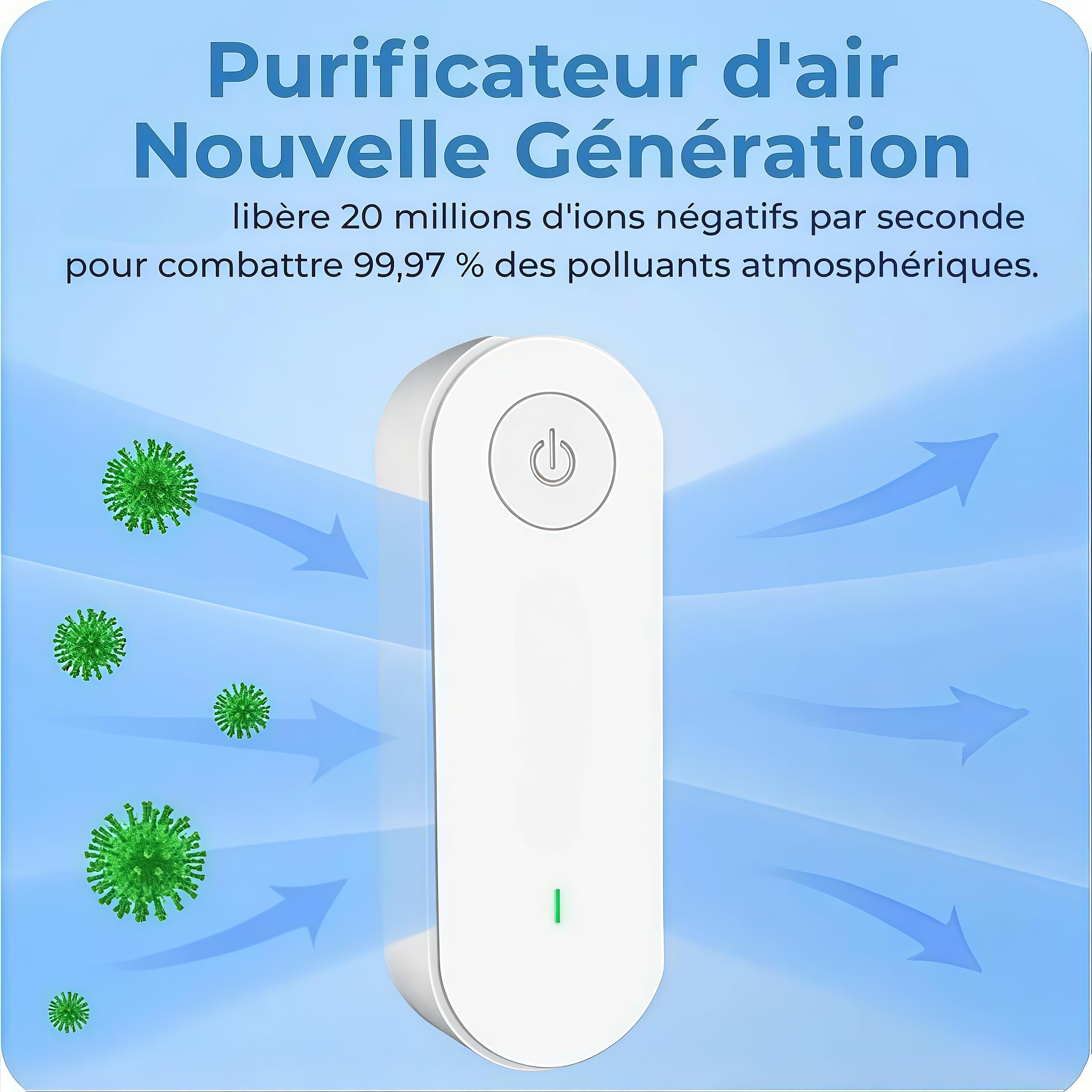 Eclora Purificateur d'Air Ionique à Brancher Anti-Odeurs (Lot de 2)