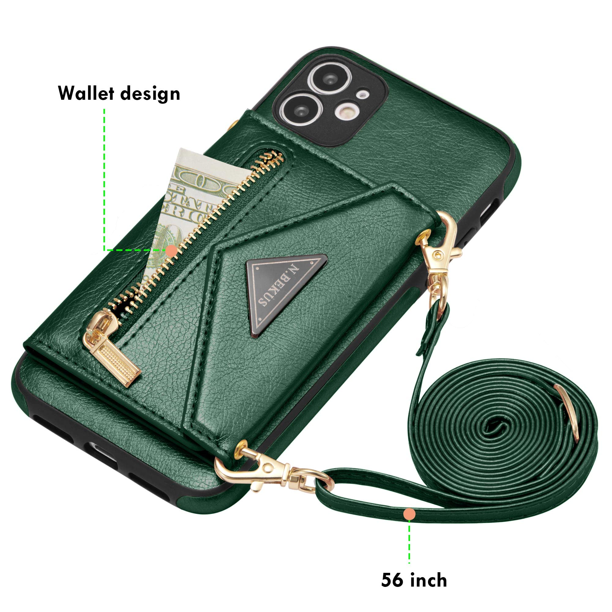 Funda De Piel Con Cartera Para IPhone 15 Con Tarjetero