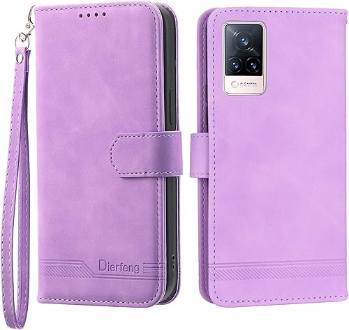 Funda protectora para teléfono compatible con vivo V21 5G, funda tipo cartera para vivo V21 5G con tarjetero, funda protectora de cuerpo completo de