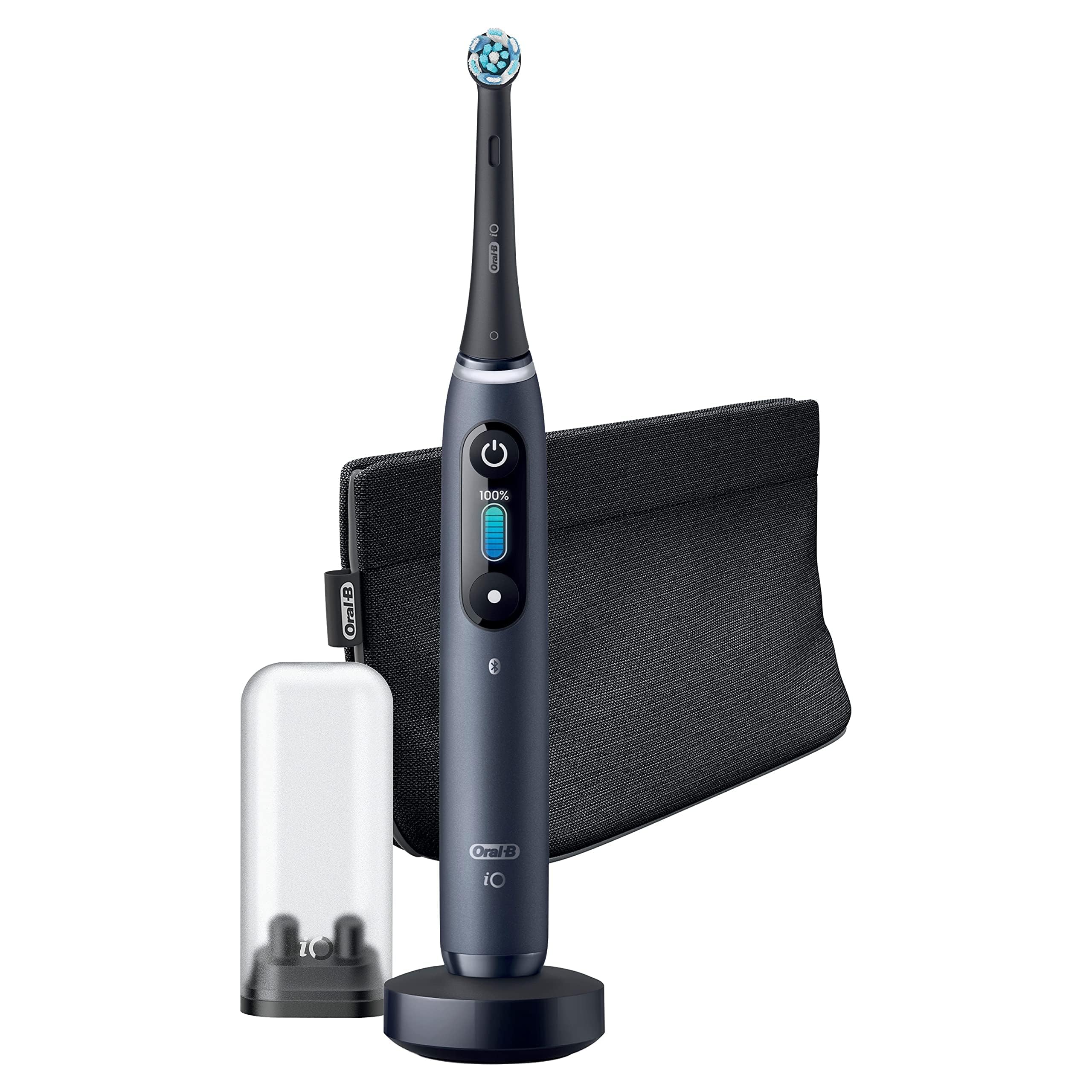 Oral-B Special Edition iO - 8 - Spazzolino Elettrico Ricaricabile Di Braun, 1 Spazzolino Nero Esclusivo Con Tecnologia Magnetica Rivoluzionaria, Display A Colori, 1 Testina, 1 Astuccio Magnetico