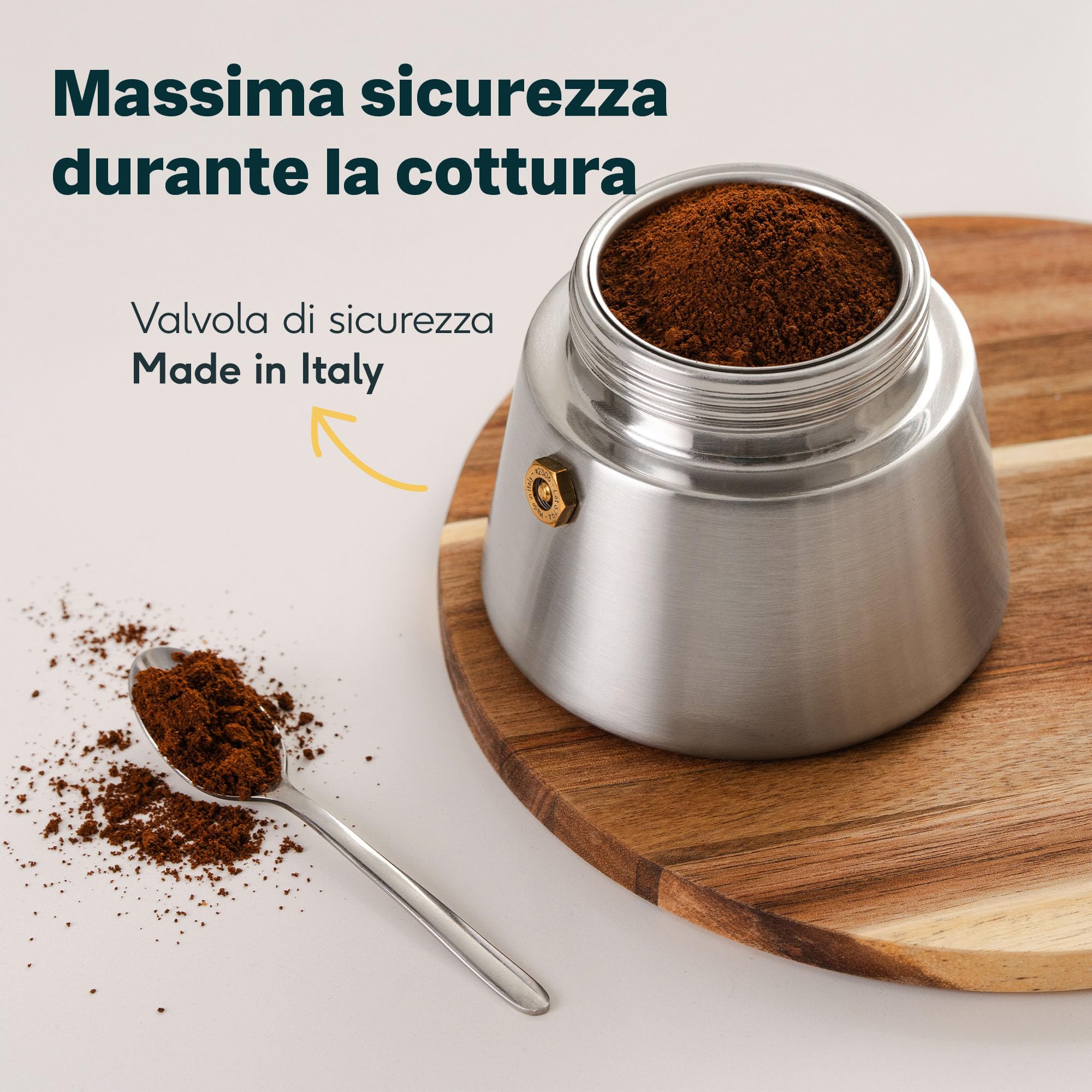 SILBERTHAL Set moka 300 ml e montalatte manuale - Moka per induzione e gas - Acciaio inox