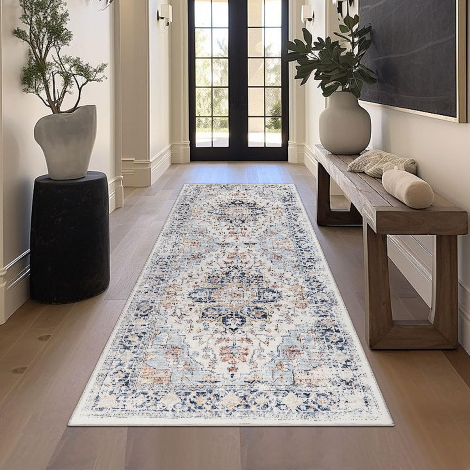 Homcomodar Alfombra Pasillo Larga 80x200cm Alfombras Pasillo Modernas Alfombra Entrada del Salón Lavable Antideslizante Alfombra Vinilica Da Cocina Habitacion