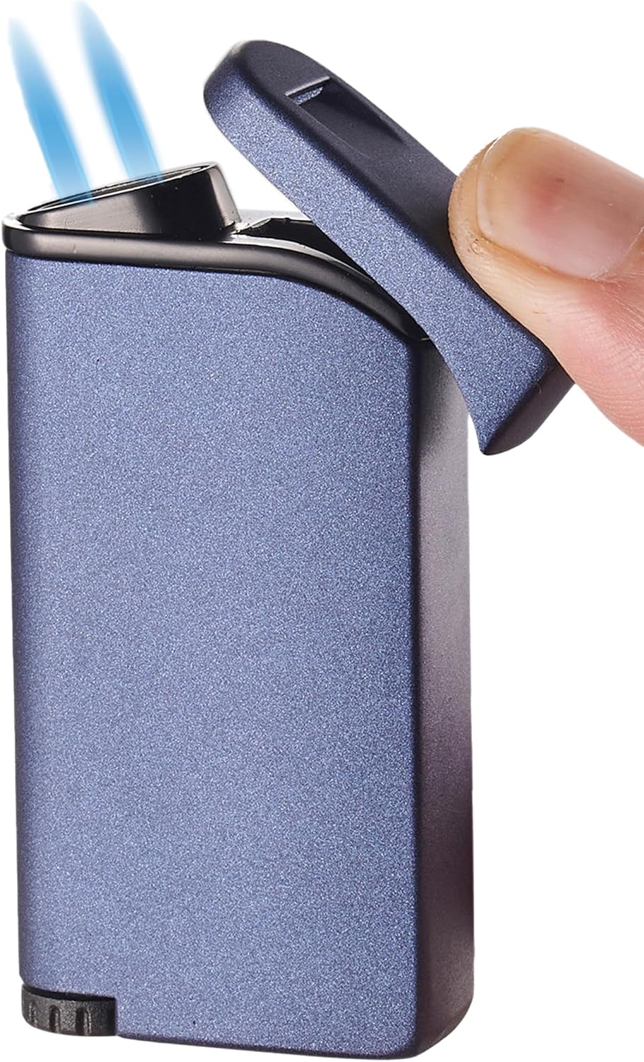 Visol Vista Butane Torch Lighter Double Flame Refillable Gas Lighter, Built-in Cigar Punch, Windproof Adjustable Flame Lighter (Shipped Without Butane)