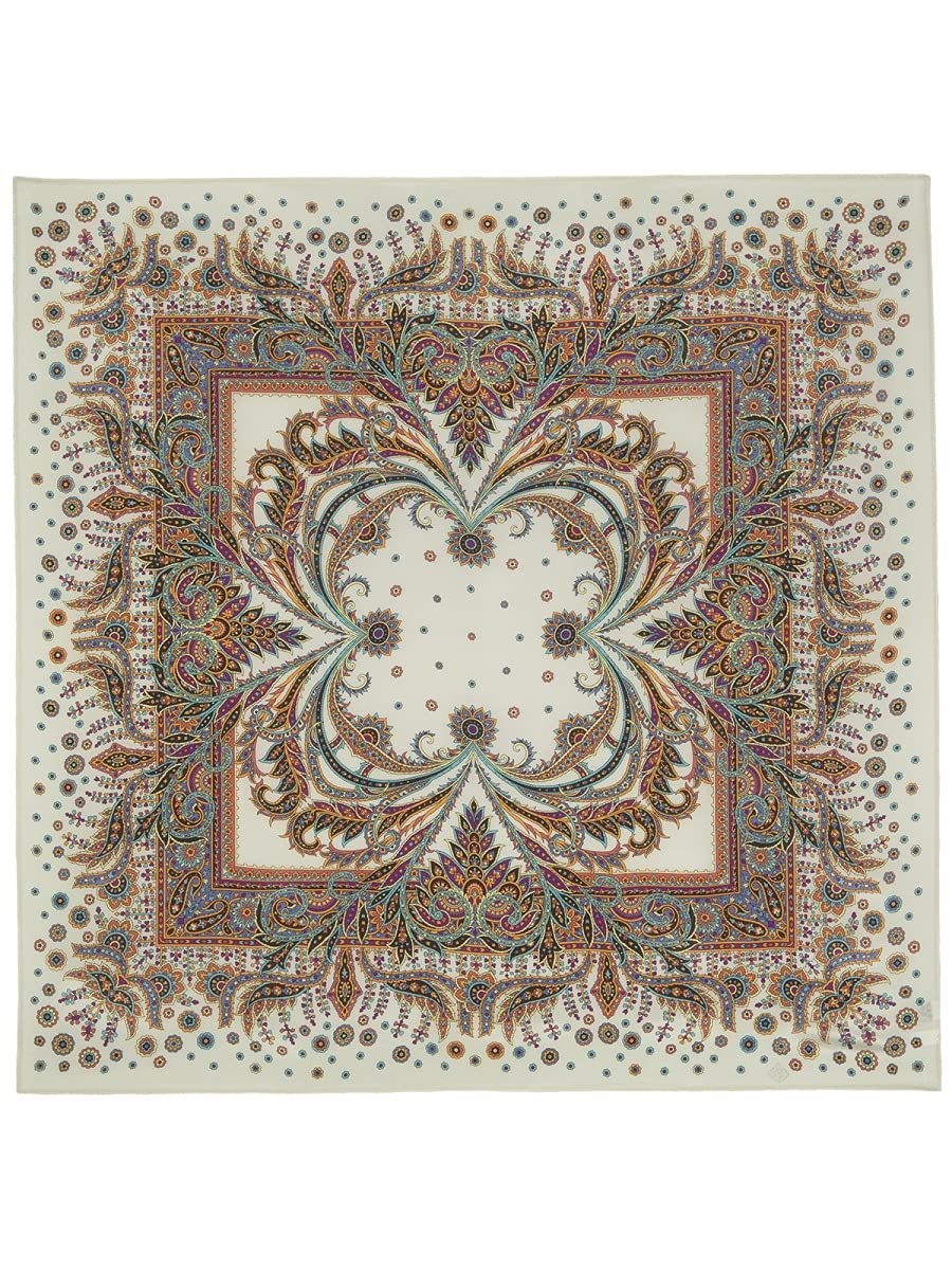 Russian Traditional Pavlovo Posad shawl/Shawl, drawing: 1603"Coral breeze", drawing author: Elena Zhukova