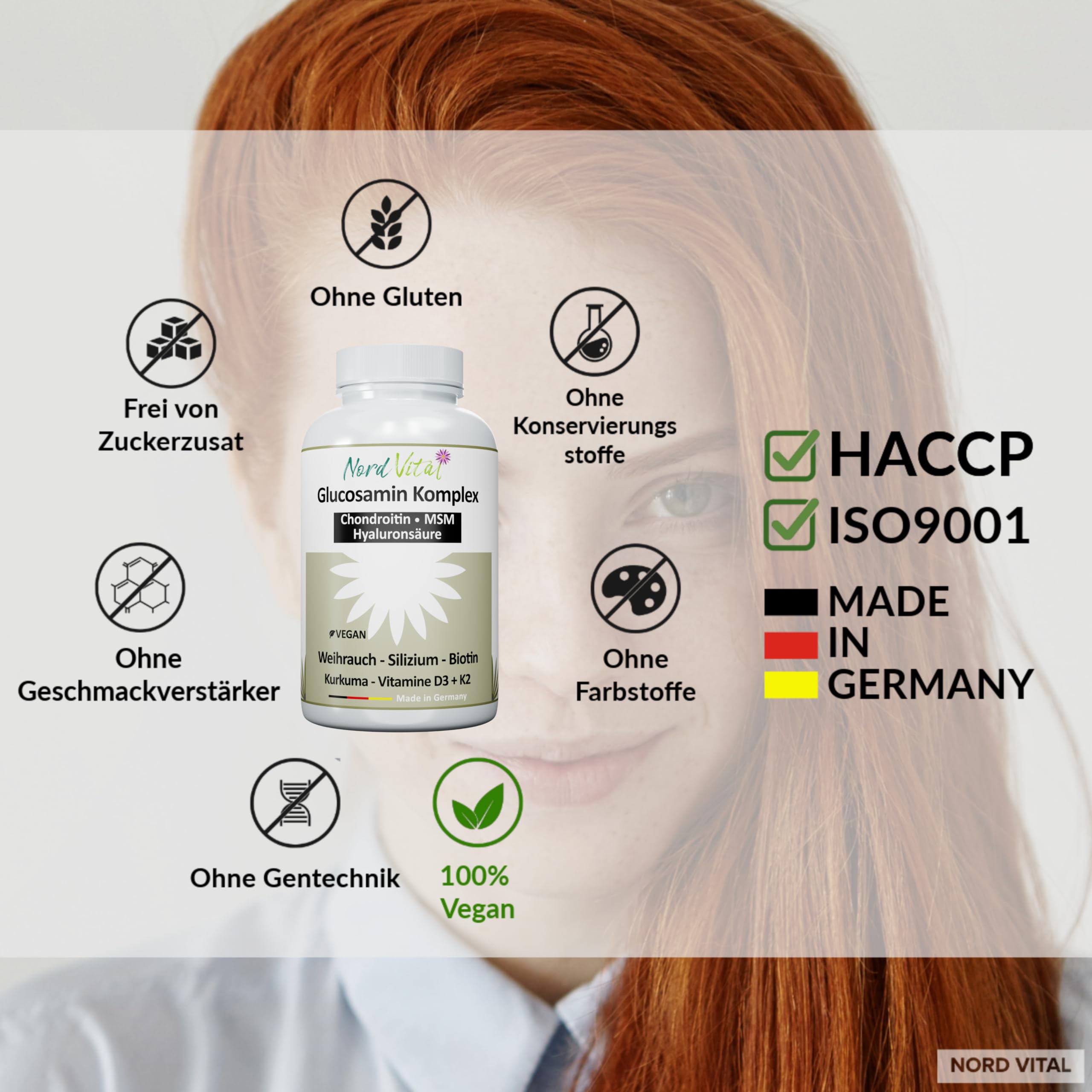 Gelenk Komplex mit Glucosamin & veganem Chondroitin – MSM, Weihrauch, Hyaluron & Silizium – Mit Vitamin C, D3, K2, Zink, Mangan & Kupfer – Vegan – Deutsche Herstellung