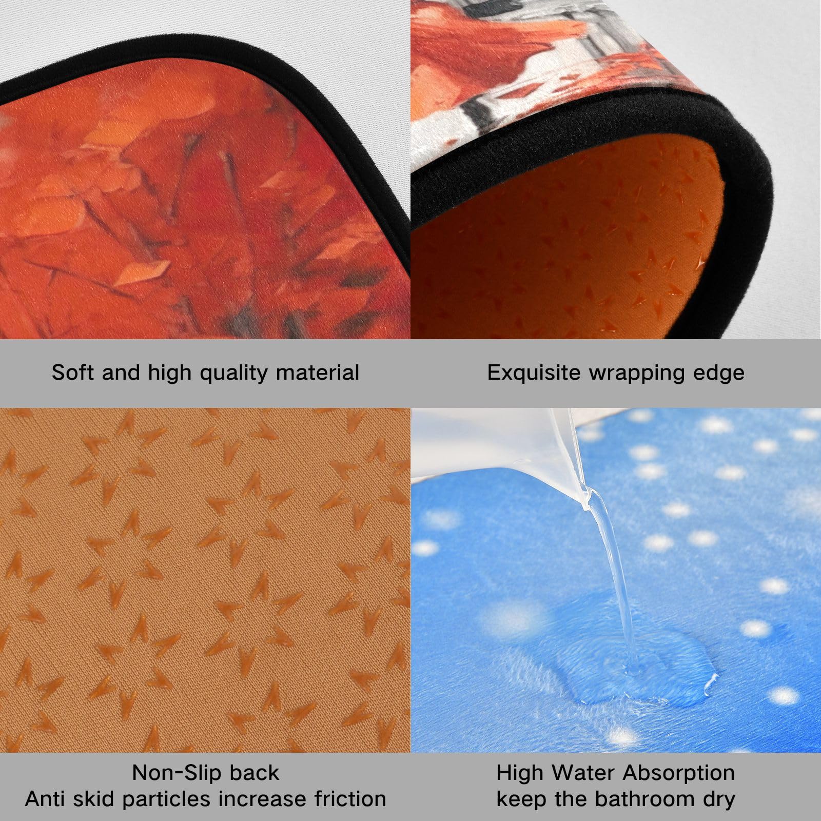 Kigai Red Paris Street Anti Fatigue Mats for kitchen floor,Set of 2 Non Skid Washable Waterproof Anti Kitchen Floor Mats for Kitchen Office Laundry Room Bathroom (19