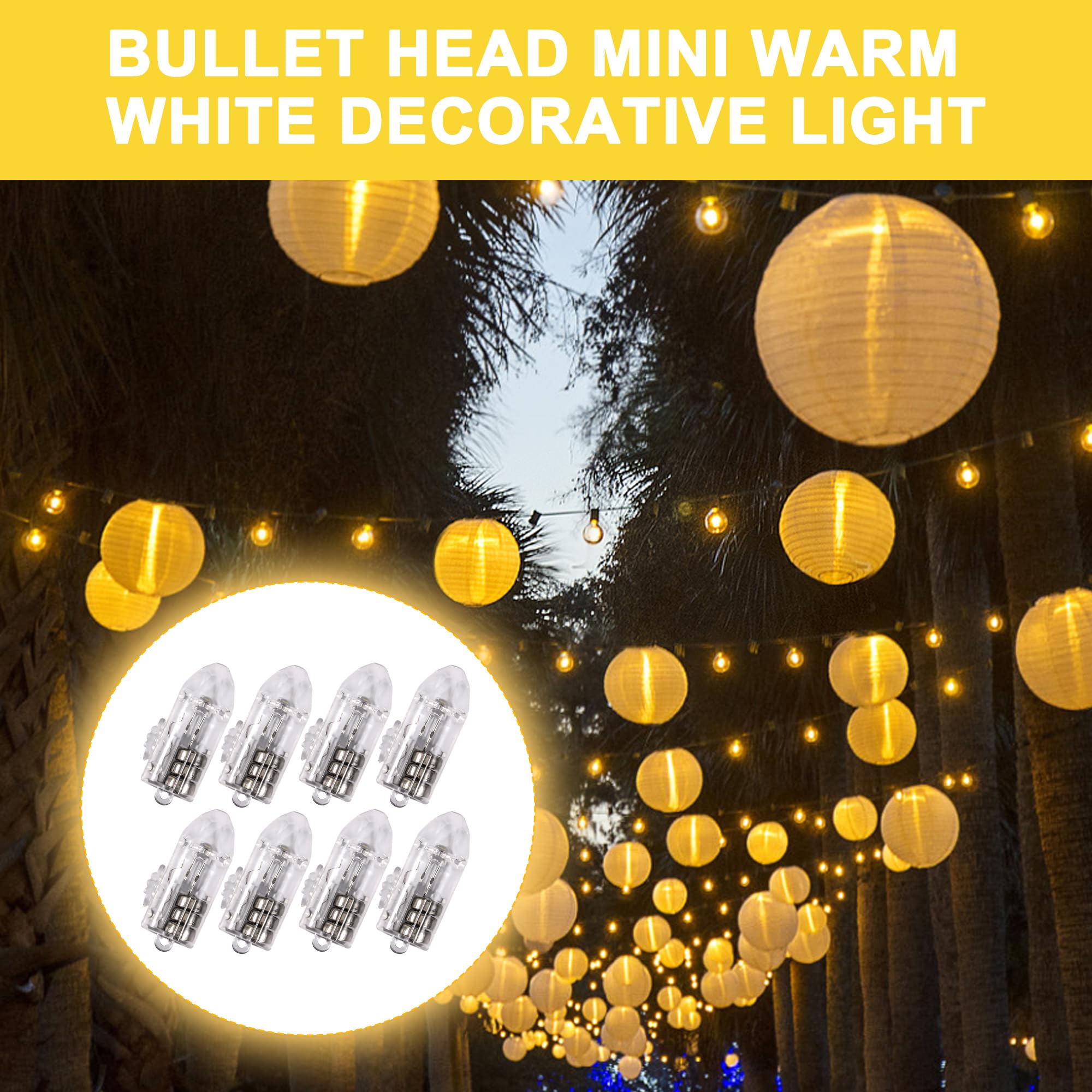 Indrnif 30 Luci A Led, Mini Palloncini A Led, Impermeabili, Per Matrimoni, Natale, Feste Luci A Led, Mini Palloncini A Led(Bianco Caldo