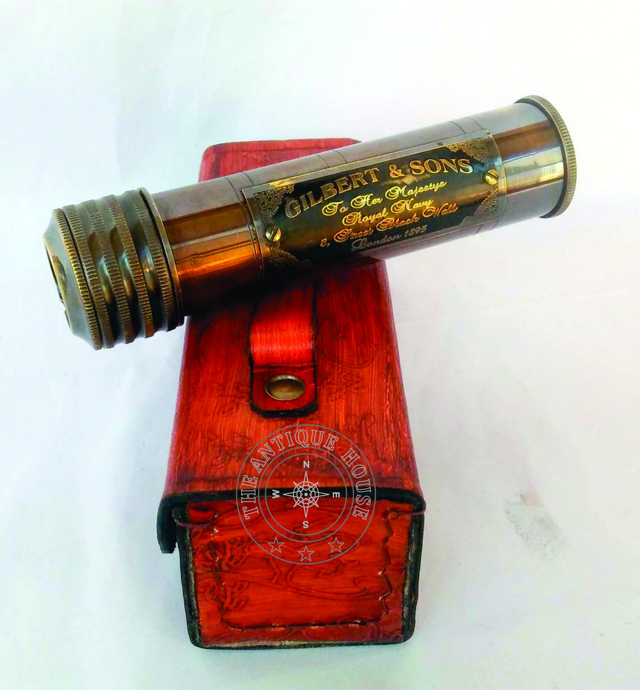 Nautical Brass Kaleidoscope with Safety Leather Case Handmade Kaleidoscope Kids Gift, Birthday Gift Unique Gift Graduation Gift, Gift for Antique Lover Working Kaleidoscope