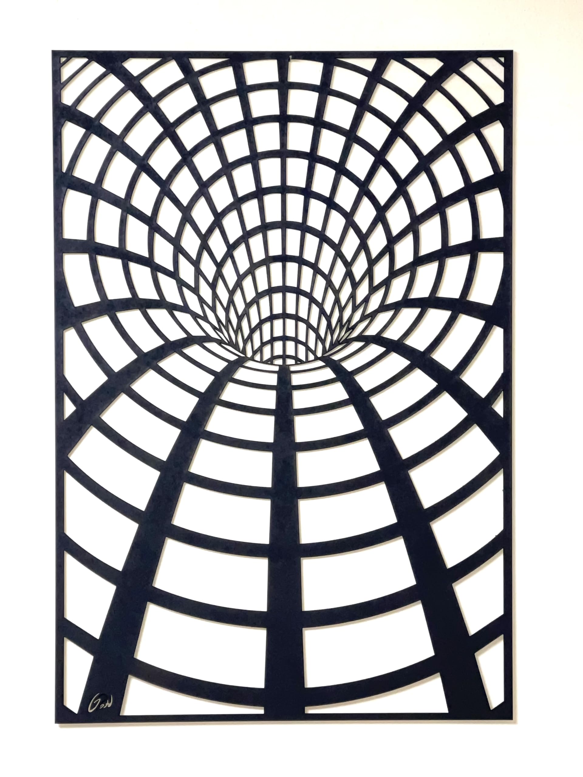 Illusion optique 3d bois pour rompre la monotonie d'un mur blanc noir