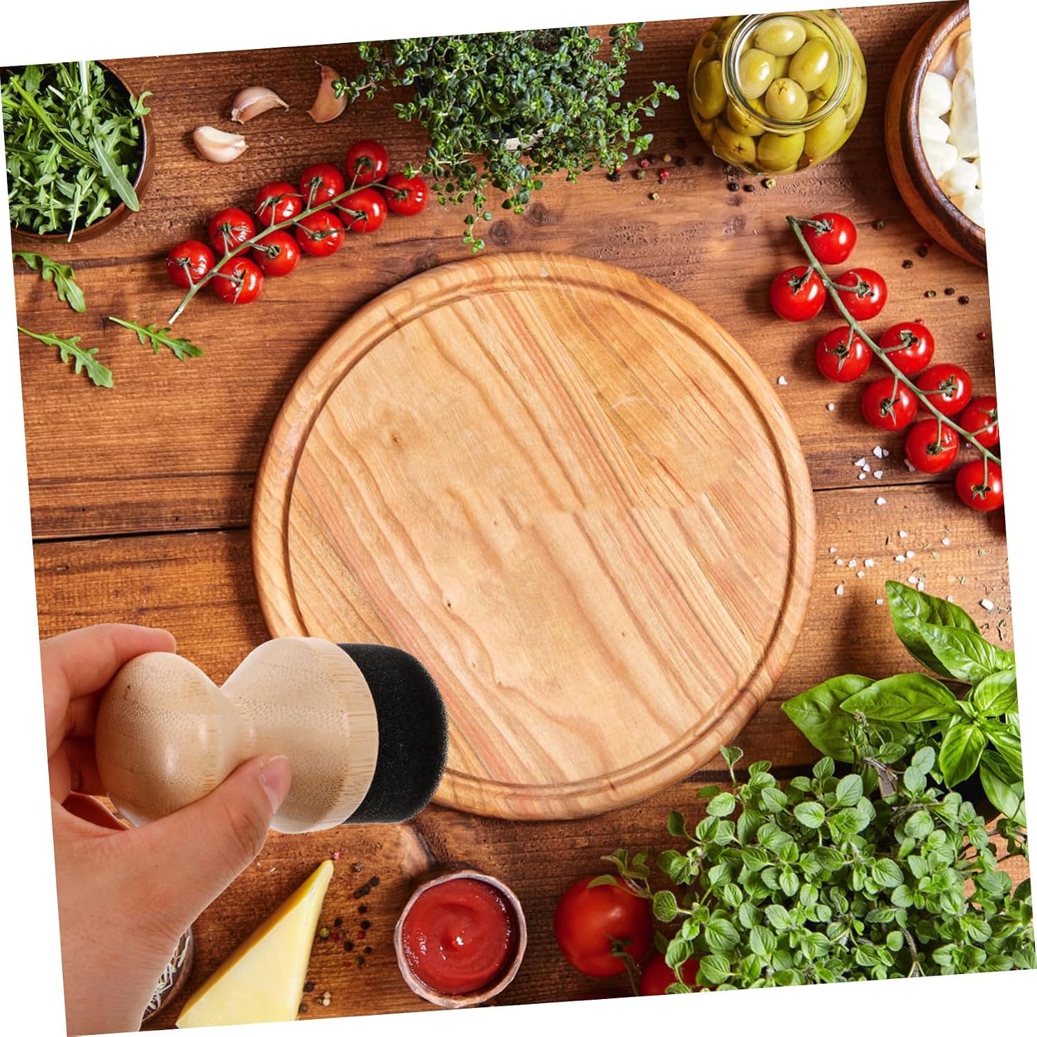 4pcs Cutting Board Oil Wax Applicator Boos Oil Butcher Block Cream Applicator Boiled Linseed Oil Mystery Oil Cutting Board Cream Brush Mineral Oil Waxing Sticks Sponge