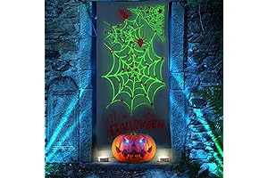 Decoración para Puerta de Halloween: Tela de Araña Luminosa que Brilla en la Oscuridad