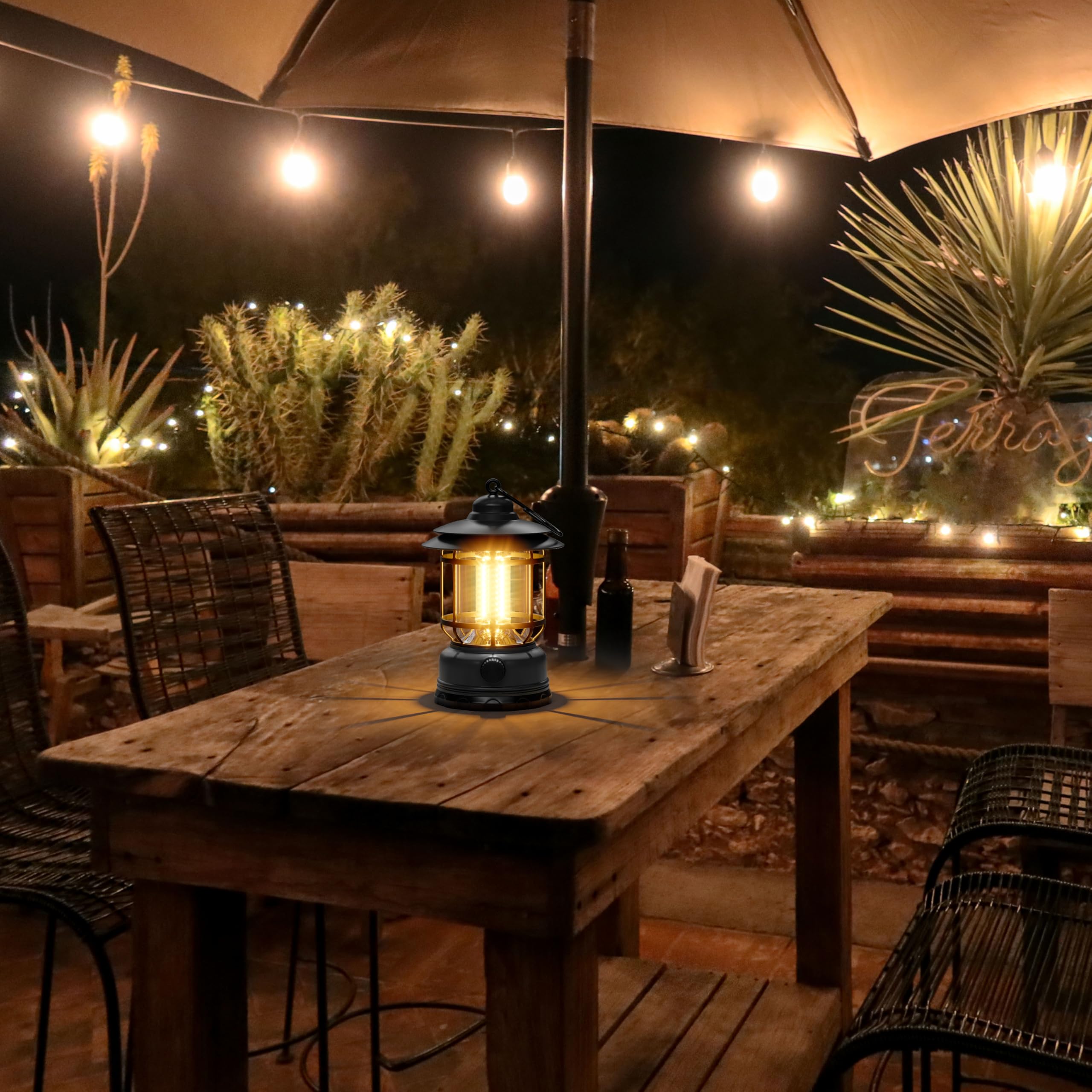 Faroles LED portátiles para camping, paquete de 3 linternas de batería recargable con atenuación sin plantilla, luces impermeables para tienda de campaña para el hogar, senderismo, camping, patio,