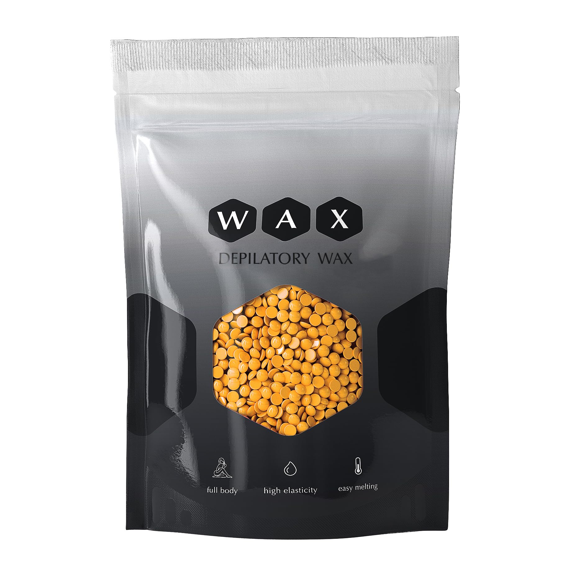 Depilatory wax in pearls Gold 1kg SELAS. Hair removal without bands, for all areas and skin types, especially sensitive skin. Waxing wax, hot wax, beads, beans