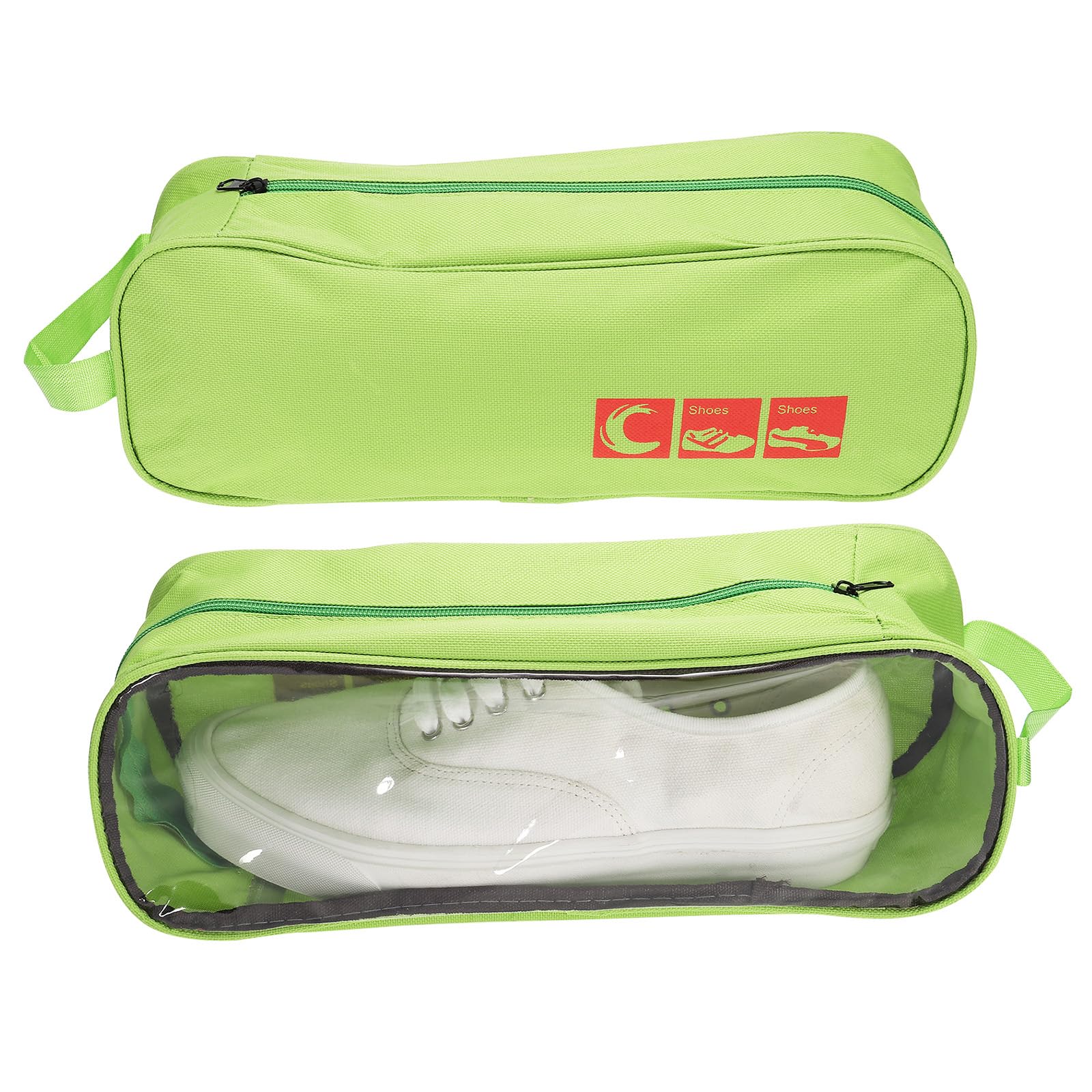 PATIKIL Golf-Schuhtasche, tragbare Sportschuh-Organizer-Tasche, atmungsaktiv, mit Reißverschluss, Schuhbeutel für Sport, Fitnessstudio, Reisen, grün