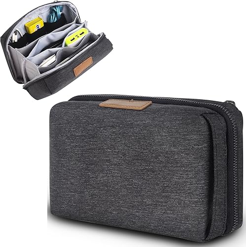 KINGSLONG Bolsa organizadora tecnológica para accesorios electrónicos de viaje, bolsa de viaje, bolsa con cremallera, almacena banco de energía,