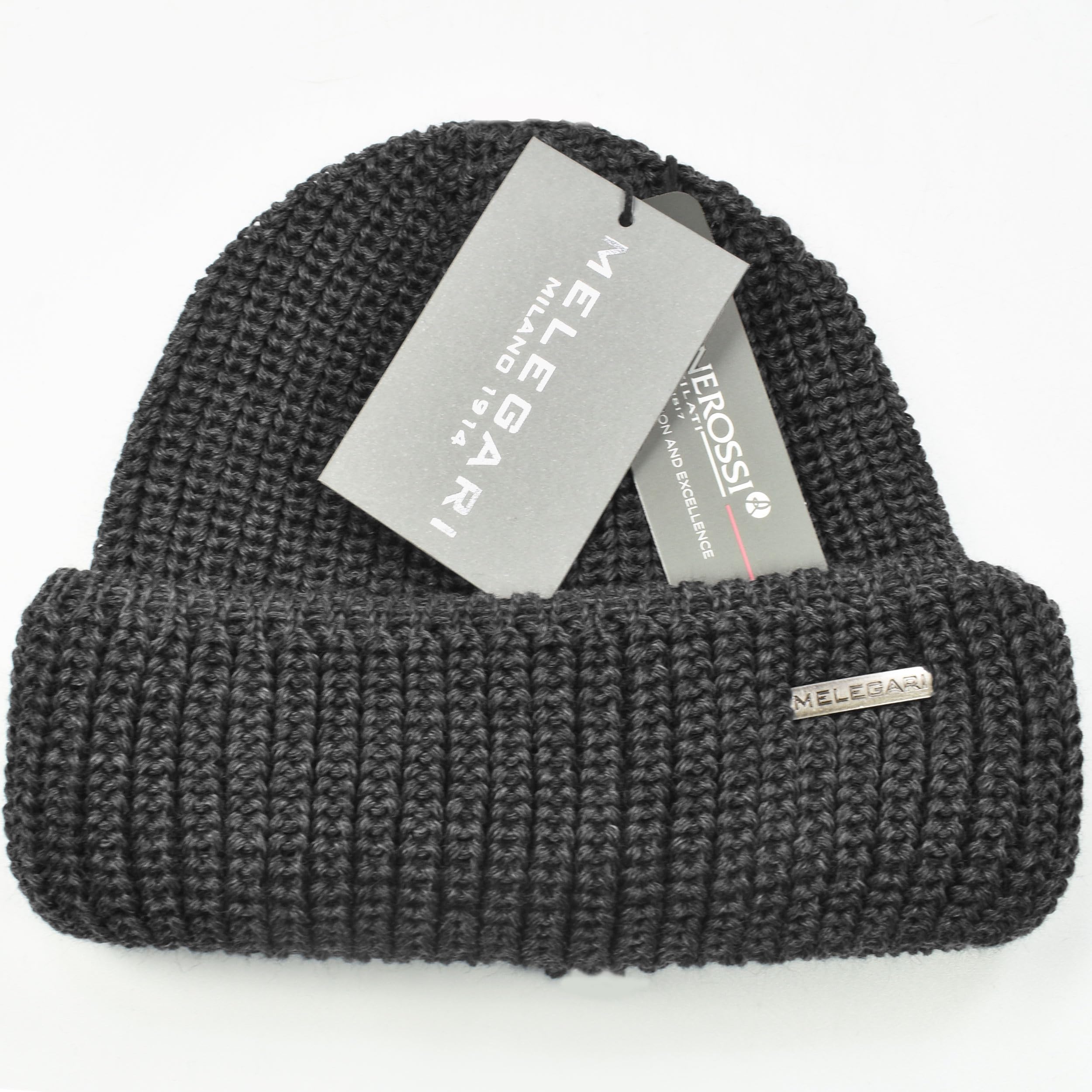 Melegari Czapka beanie Northdock o podwójnej grubości | Czapka Docker z czystej wełny merynosów | Wyprodukowano we Włoszech