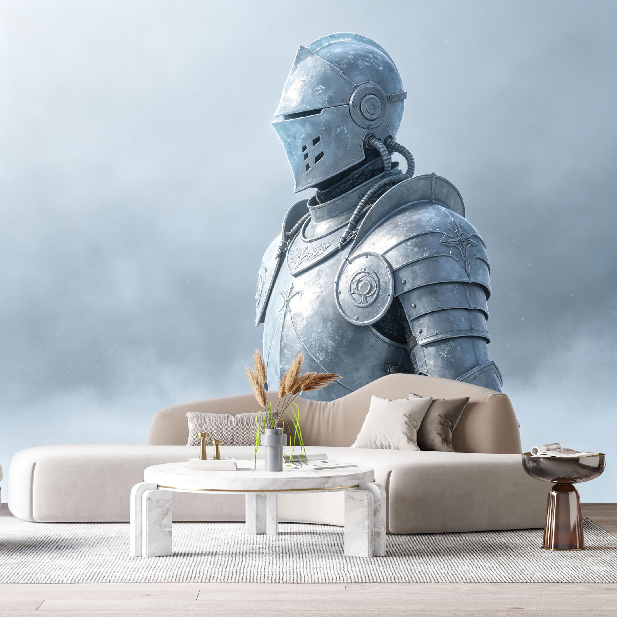 Custom Size Wall Mural Futuristic Armored Warrior SciFi Mech Robot Metal Armor 3D Textured Style SelfAdhesive Art Prints Removable Large Wallpaper Esports Room Game Room Tenant Room Studio