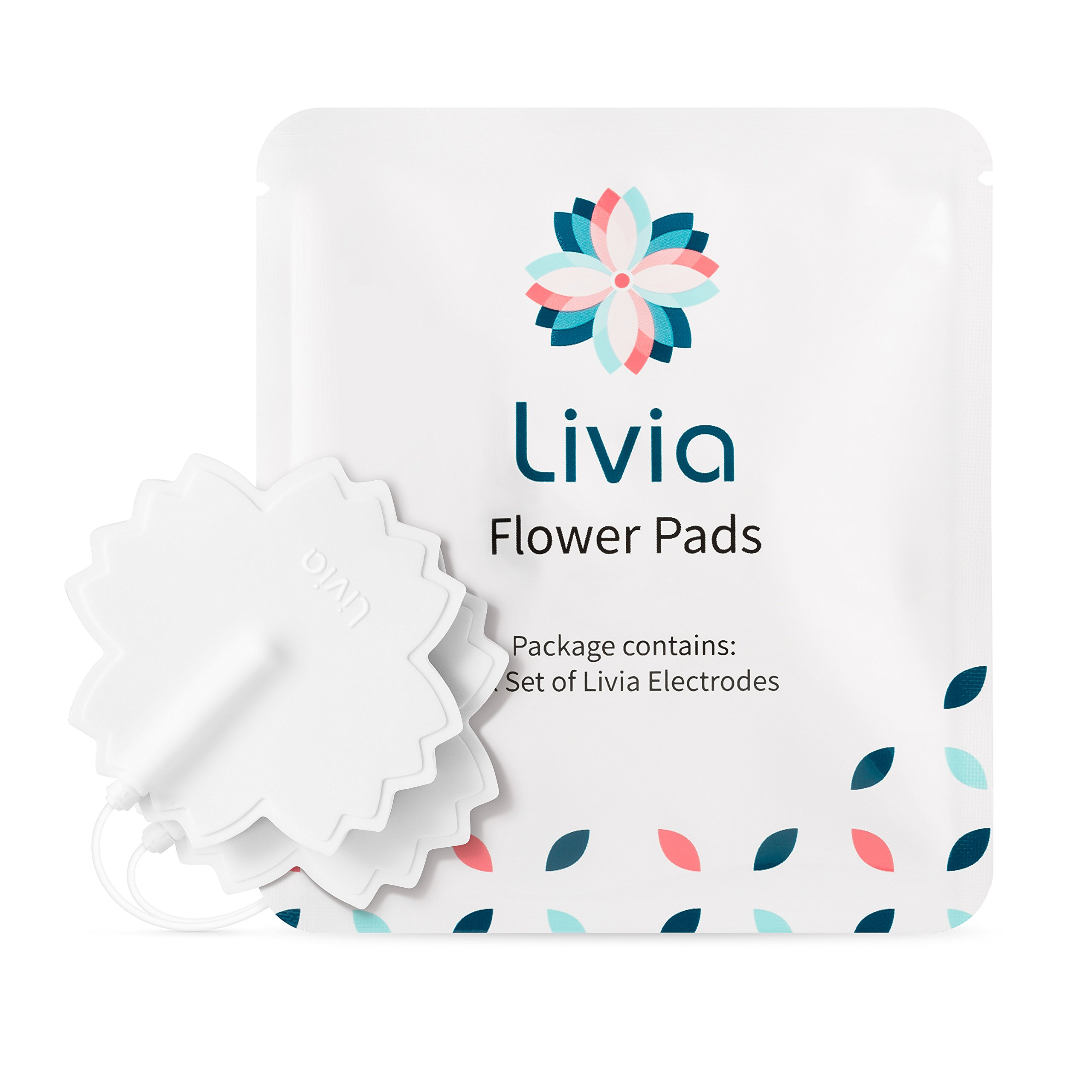 Livia Flower Pads, 1 Set Electrodes - Stick-on Pads for Period Cramps - Requires Livia Portable Device to Deliver Menstrual Pain Relief Support in 30-60 Seconds - Comfortable, Lightweight, Discreet