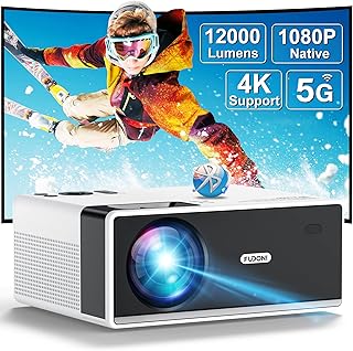 Projector with WiFi and Bluetooth 4K Support Native 1080P, 5G WiFi 350 ANSI High Lumen Portable Outdoor Movie Projector, Video Home Theater Gaming Digital Projector with Zoom Max 300" Display