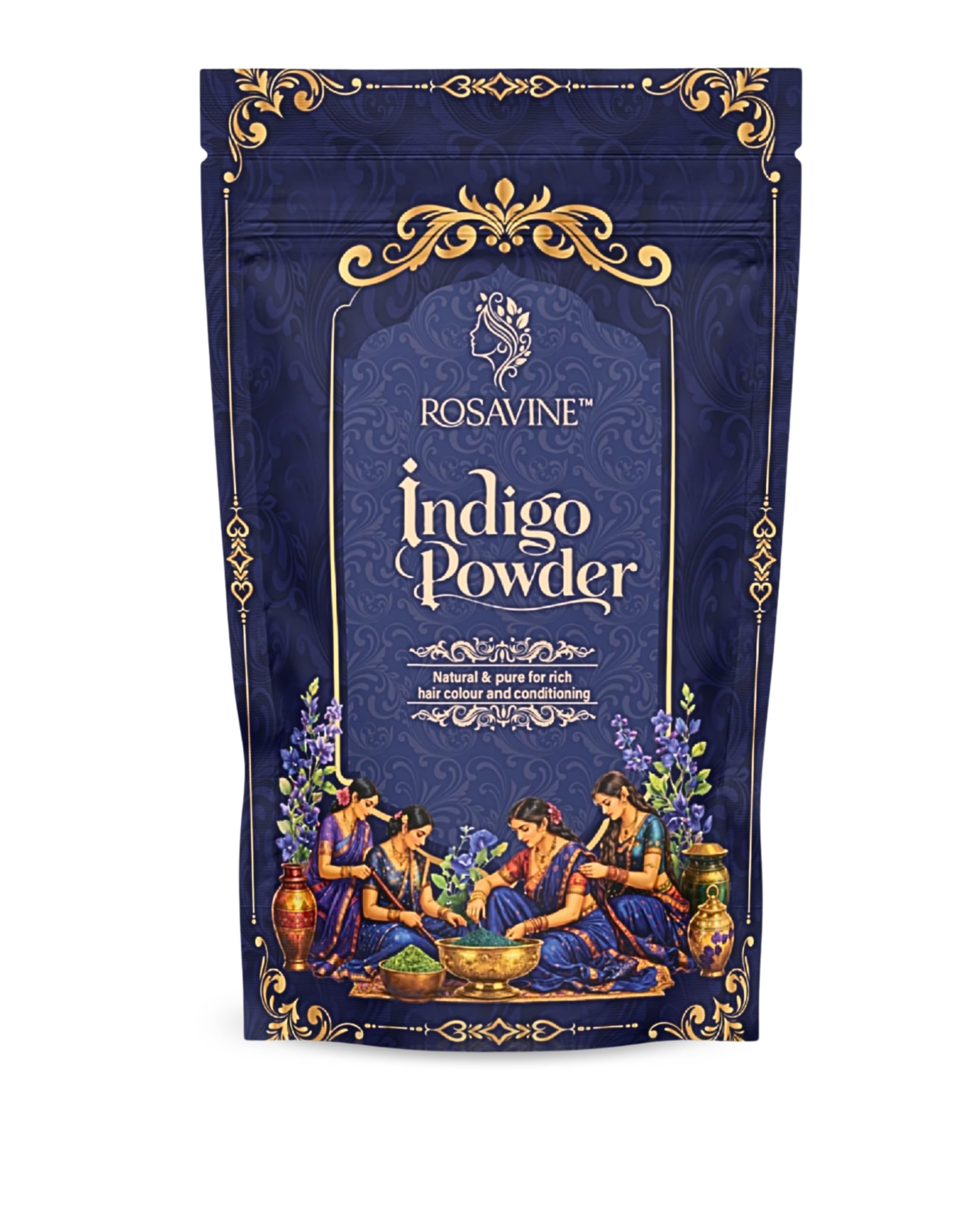 Indigo Powder 100g Hair Coloring and Care |Pure & Natural Indigo Leaf Powder for Black Hair| Grey Coverage, Dandruff Control and Scalp Nourishment | Darker Shade, Smooth Texture, Shine Enhancement and Root Strengthening-image-10