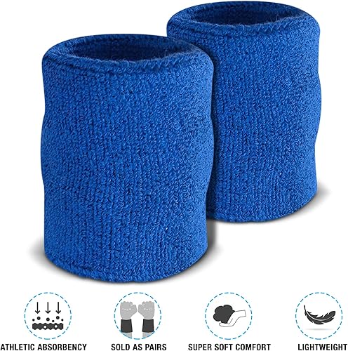 Miniatura 3 de Suddora Bandas de algodón grueso absorbentes y transpirables para entrenamiento, gimnasia, baloncesto, tenis y fútbol, multiuso de 4 pulgadas para