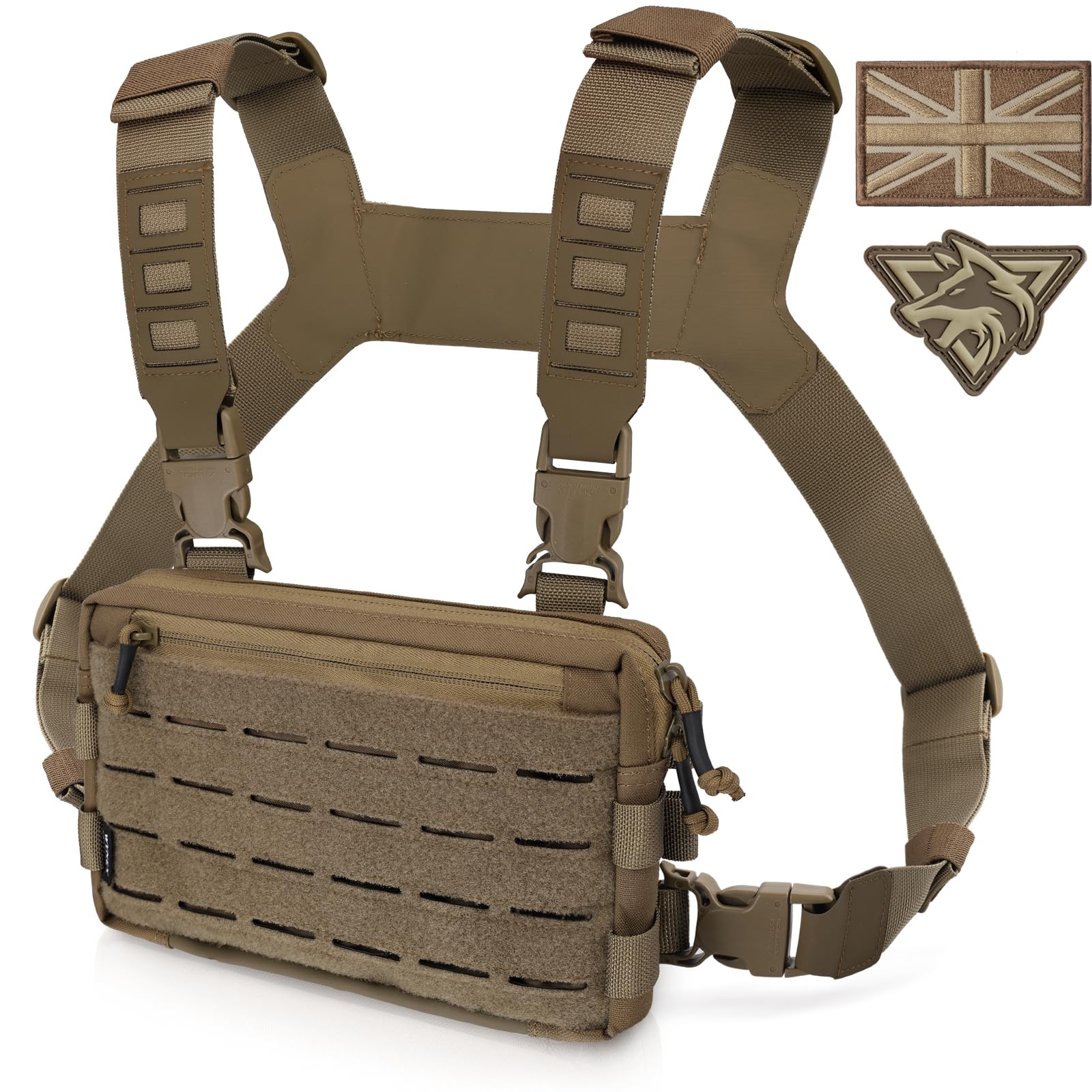 WYNEX Tactical Chest Rig Pack for Men Running Chest Bag with Front Loop Recon Chest Rigs for Hunting Outdoor EDC