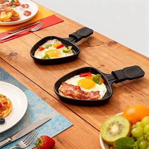 Miniatura 9 de HONNE Mini parrilla con revestimiento antiadherente, accesorios para derretir queso, repuesto de raclettesplatos adicionales de raclette (4 unidades)