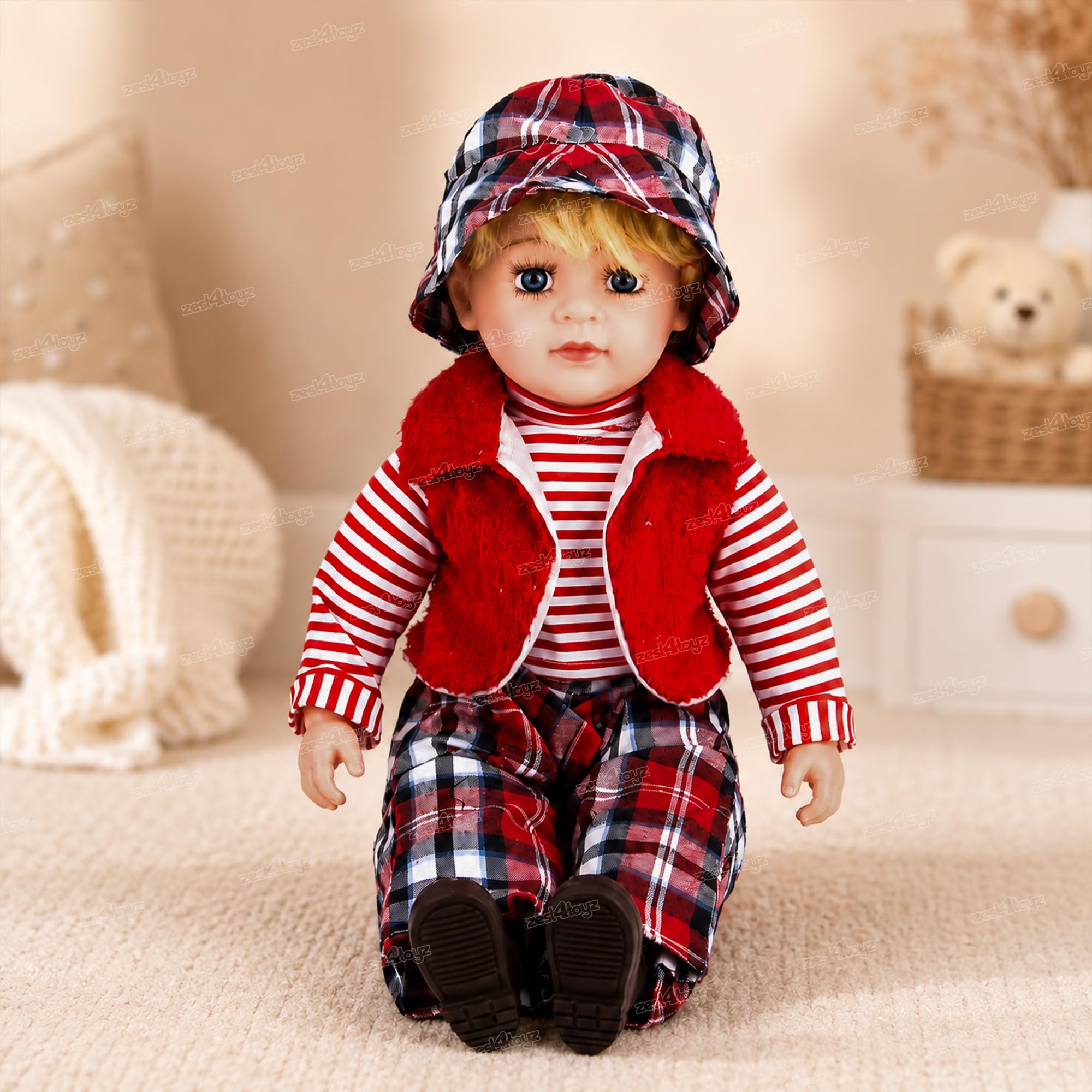 Zest 4 Toyz Musical Baby Doll Laughing Boy Stuffed Soft Plush Toy Press and Play Talking Baby Doll Toys for Boys & Girls Multicolor (Pack of 1)-image-44