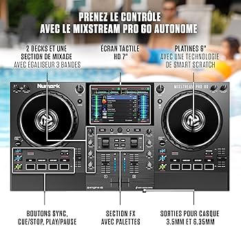 Numark Mixstream Pro Go contrôleur DJ portable à batterie